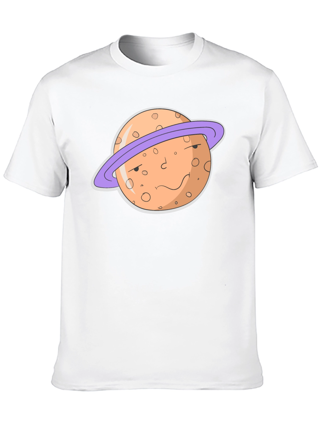 Camiseta Negra con Diseño de Planeta Serio