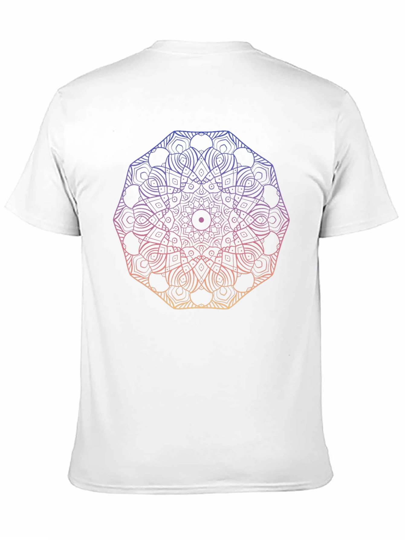 Camiseta Negra Mandala Degradada Unisex