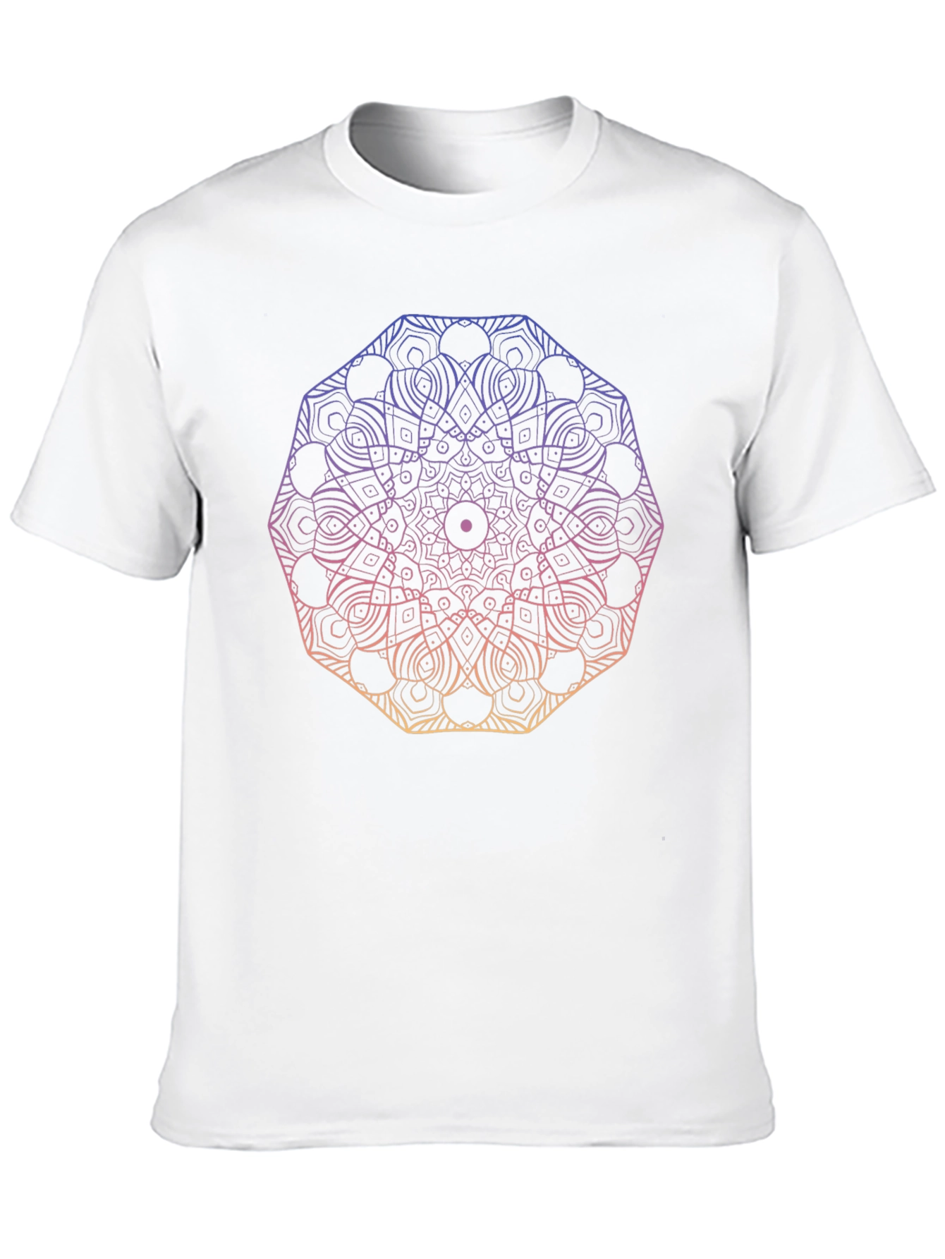 Camiseta Negra Mandala Degradada Unisex