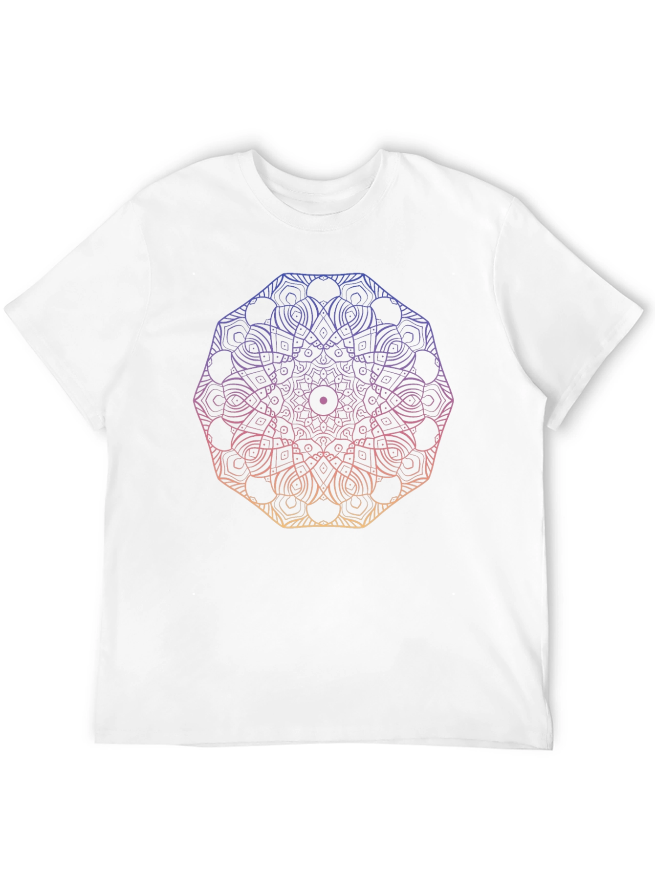 Camiseta Negra Mandala Degradada Unisex