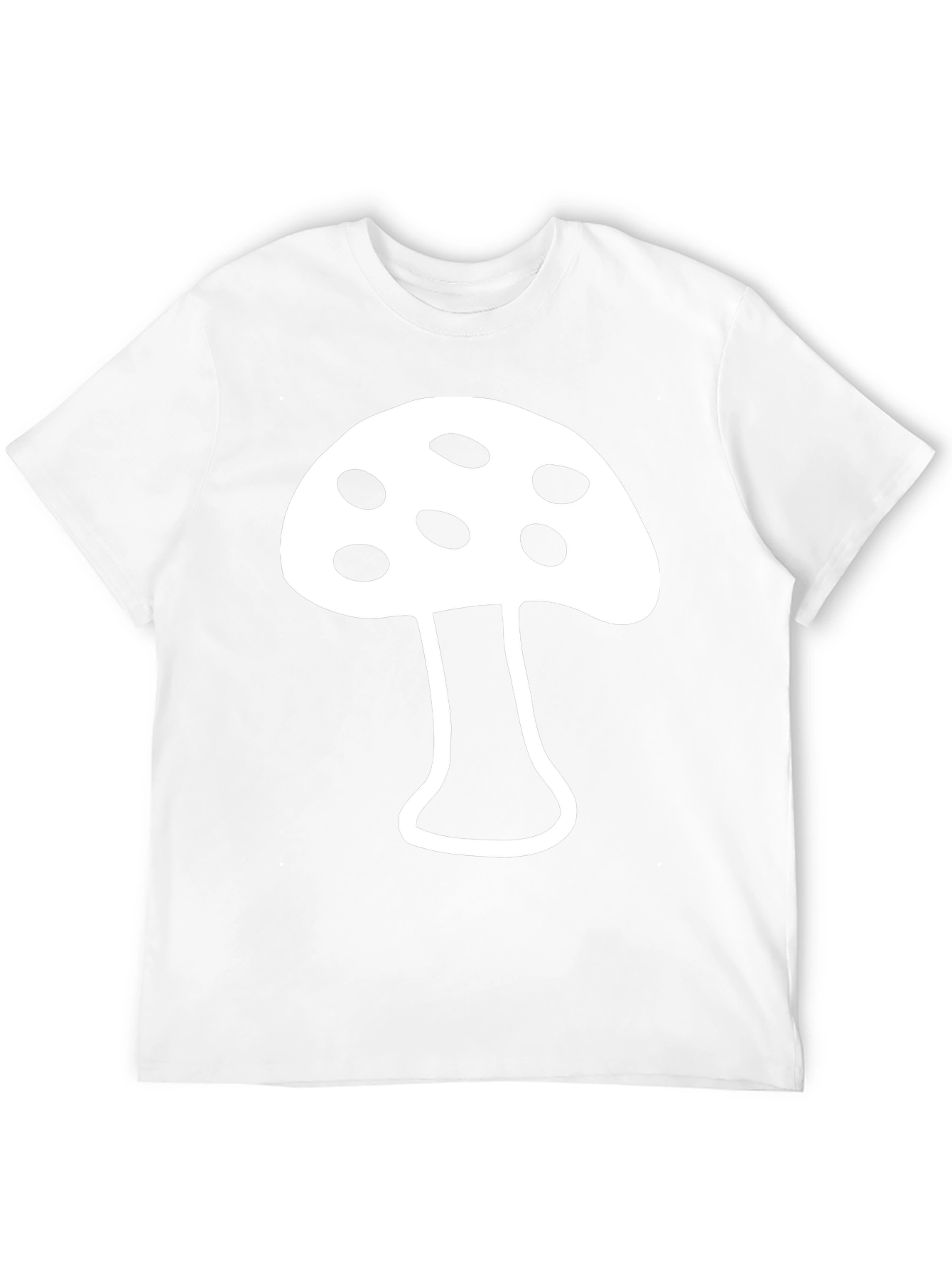 Camiseta Negra con Diseño de Hongo Blanco
