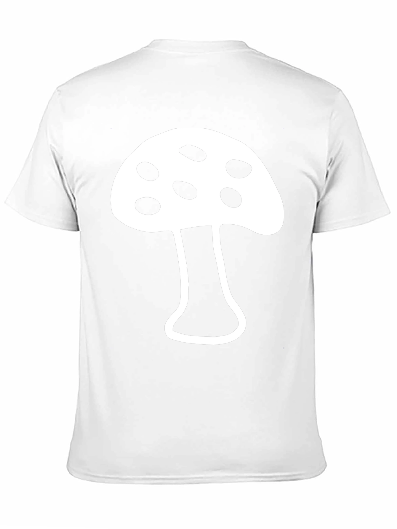Camiseta Negra con Diseño de Hongo Blanco