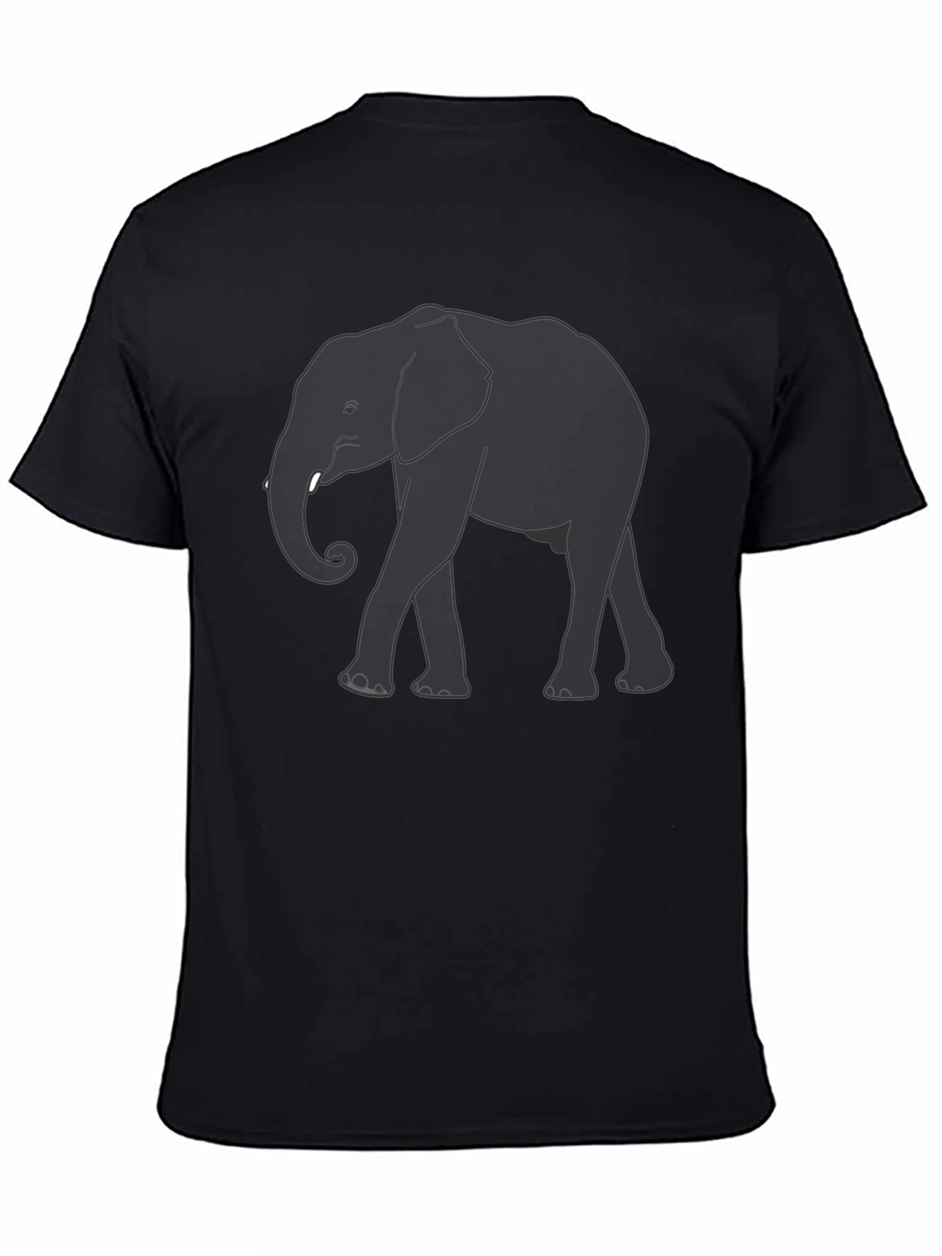 Camiseta Negra con Diseño de Elefante