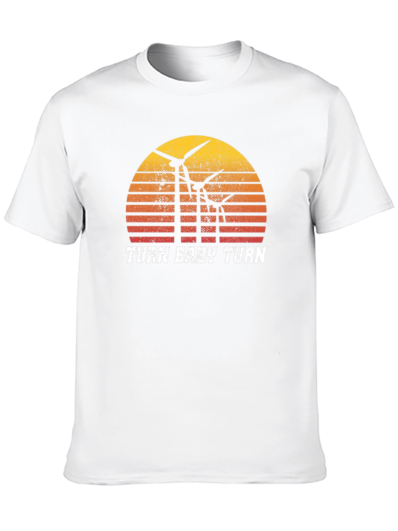 Camiseta Negra Retro Turn Baby Turn Energía Eólica