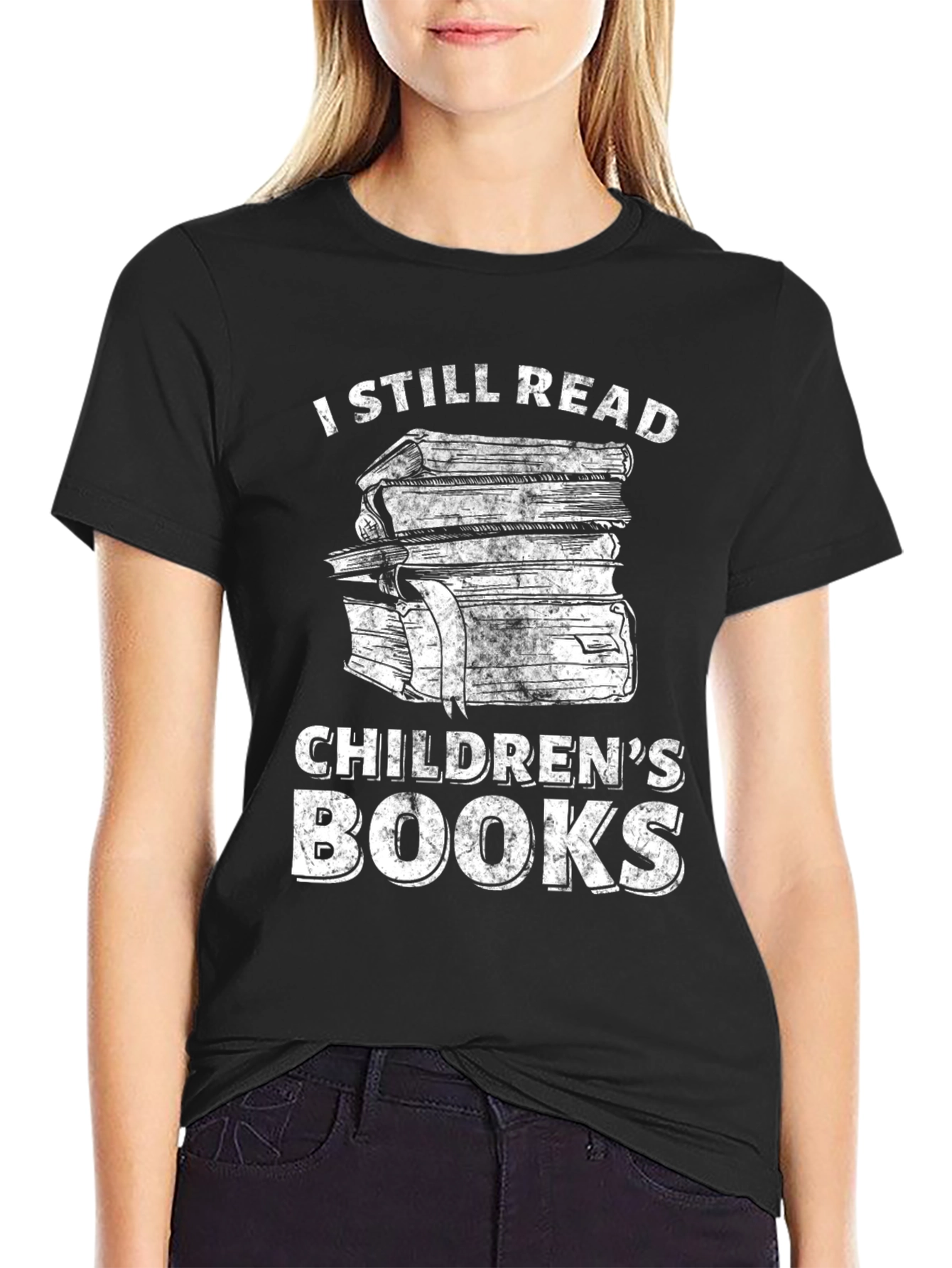 Camiseta Negra Aún Leo Libros Infantiles