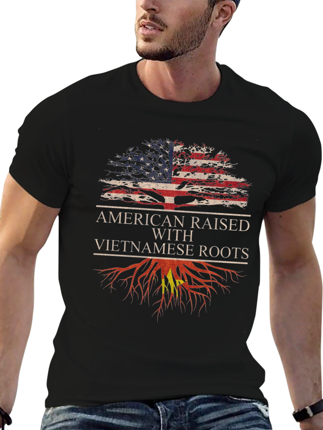 Camiseta Hombre Raíces Americanas y Vietnamitas