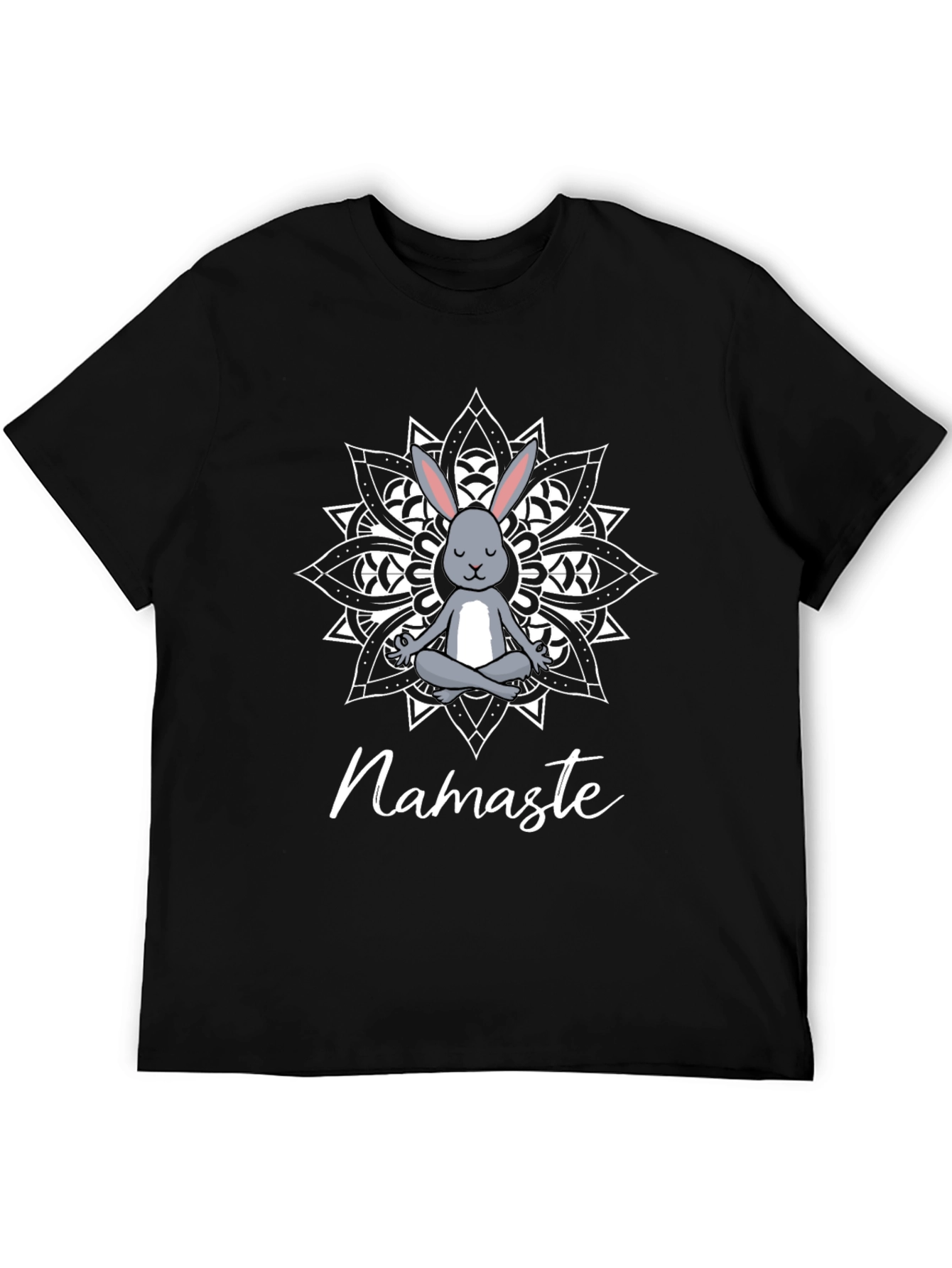 Camiseta Negra Namaste Conejo Mandala Yoga