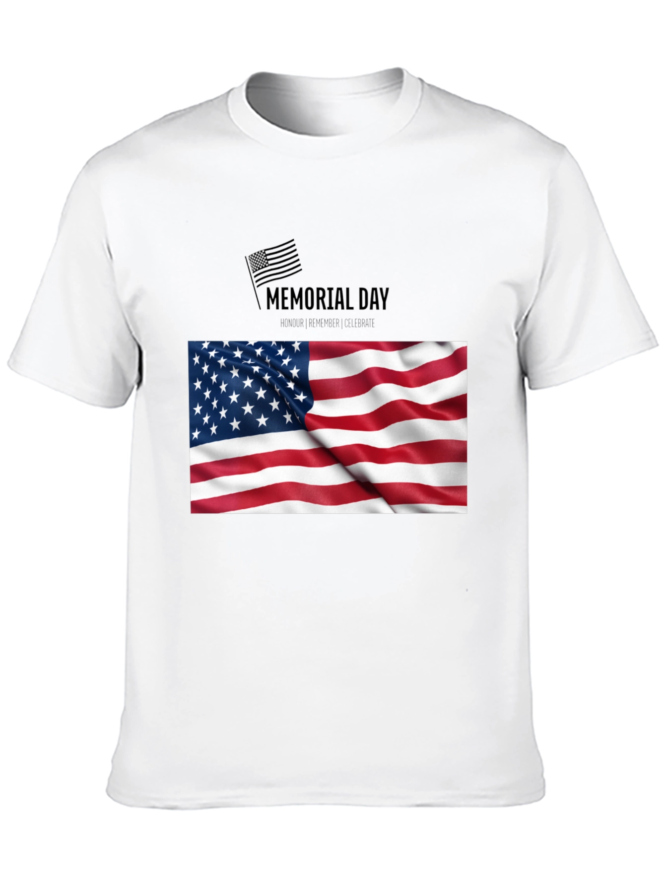 Camiseta Negra Memorial Day Bandera USA