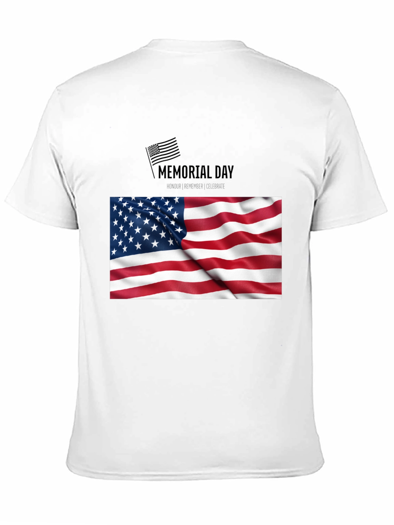 Camiseta Negra Memorial Day Bandera USA