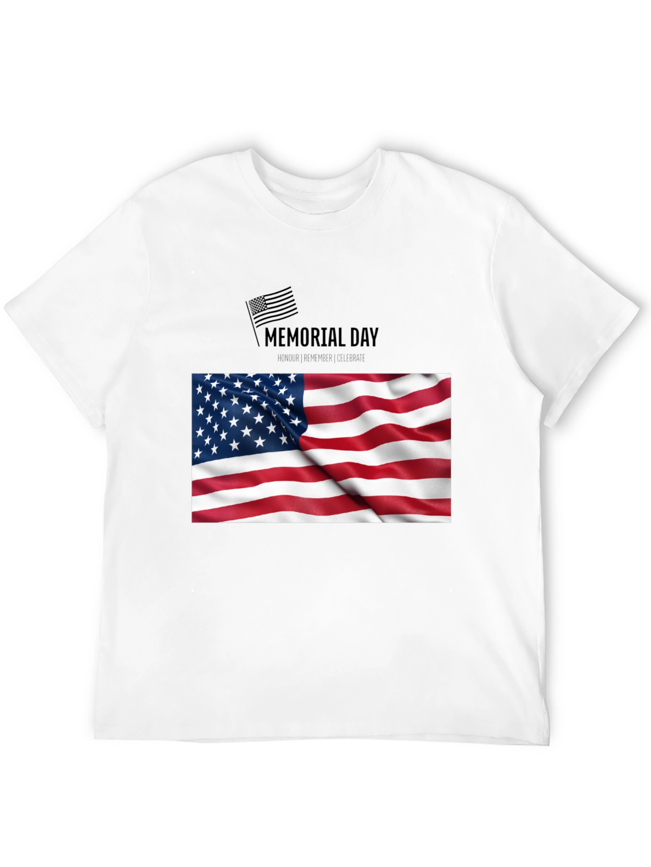 Camiseta Negra Memorial Day Bandera USA