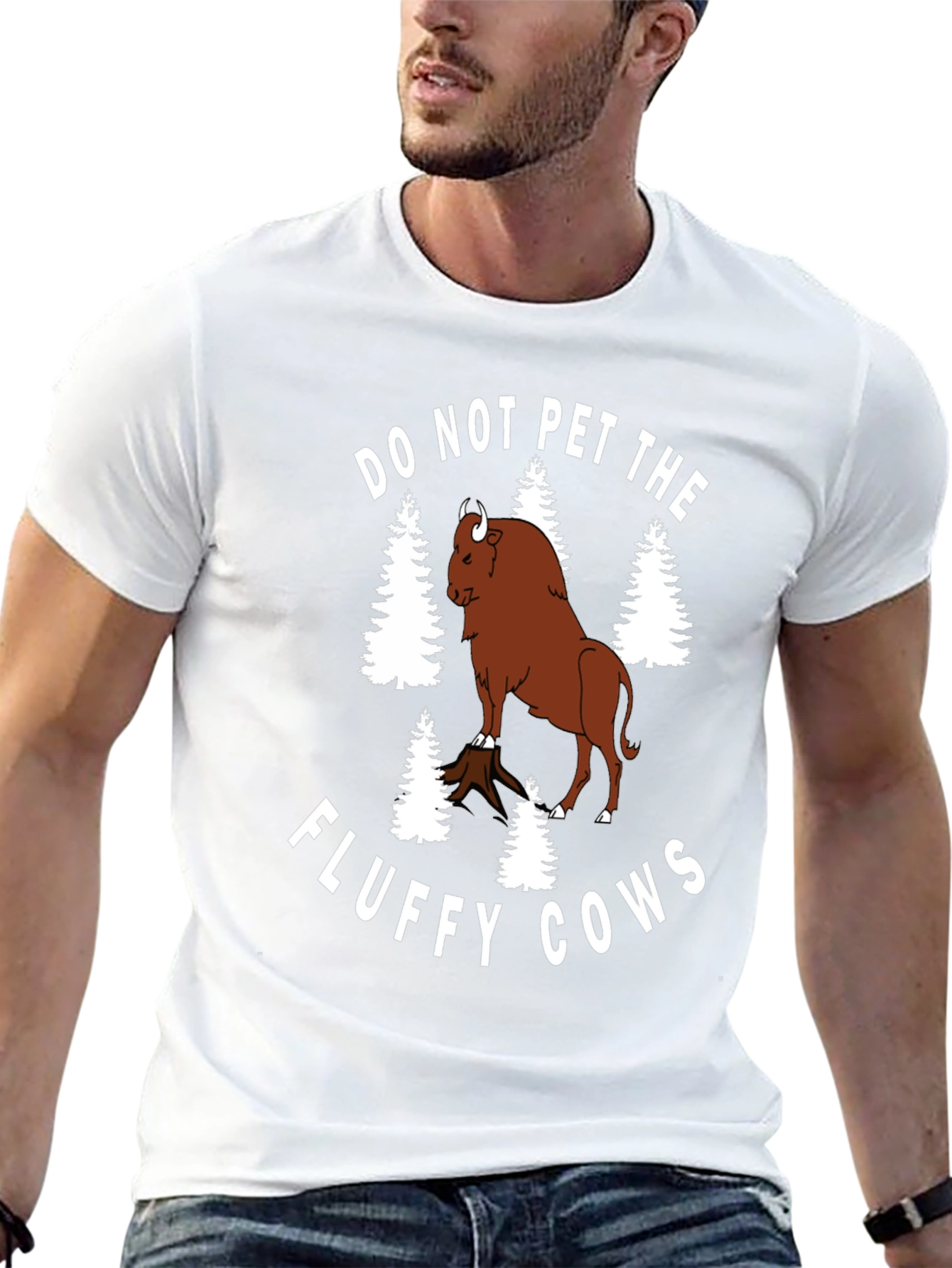 Camiseta Negra: No Acaricies las Vacas Esponjosas