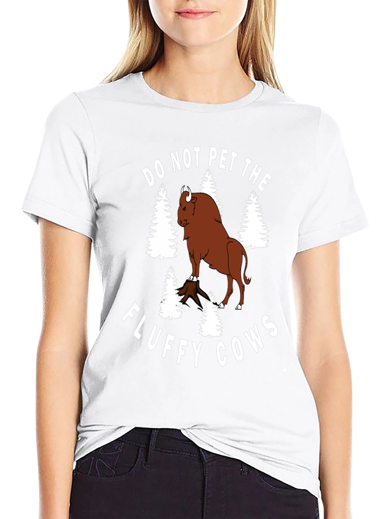 Camiseta Negra: No Acaricies las Vacas Esponjosas