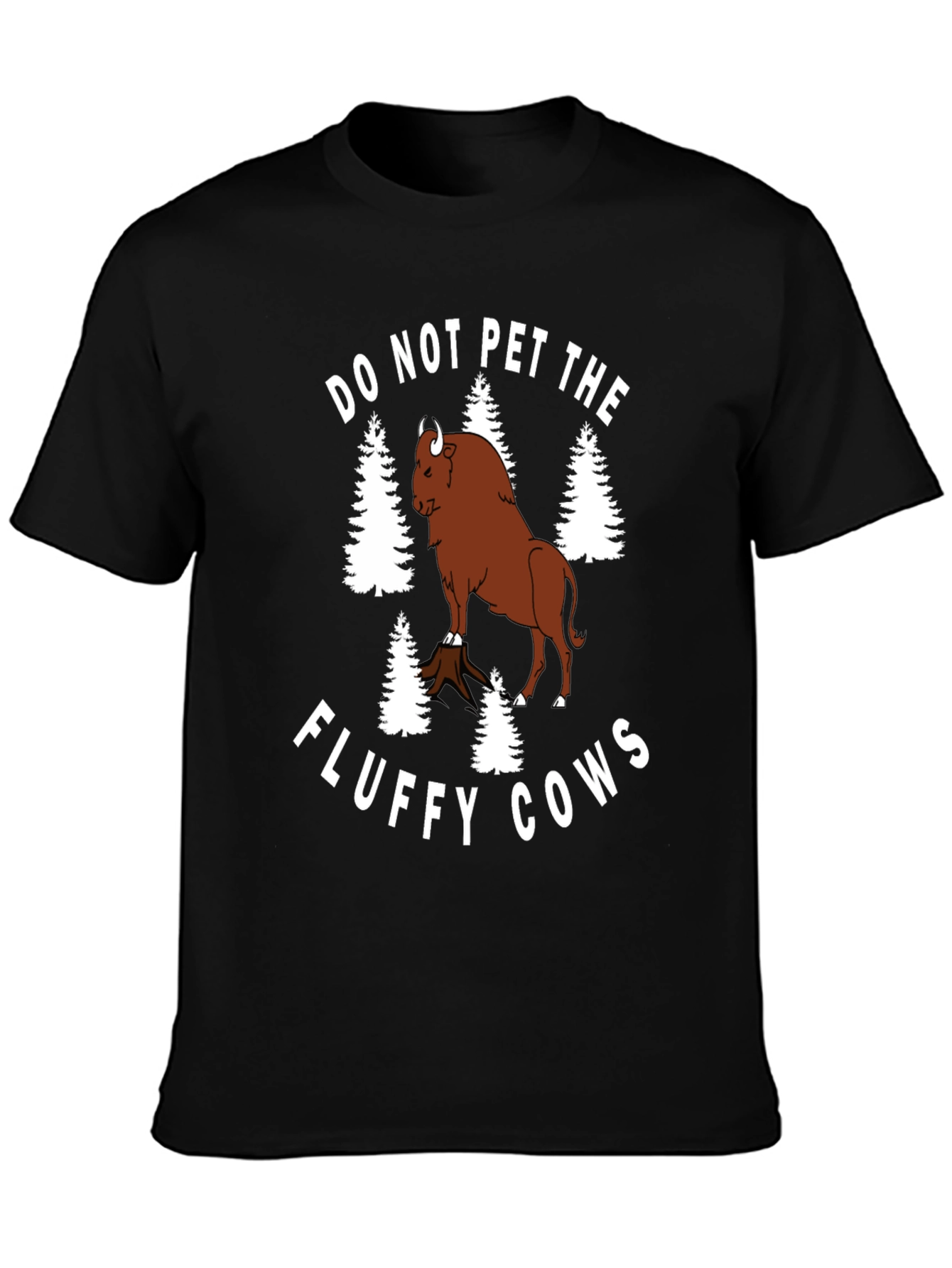 Camiseta Negra: No Acaricies las Vacas Esponjosas