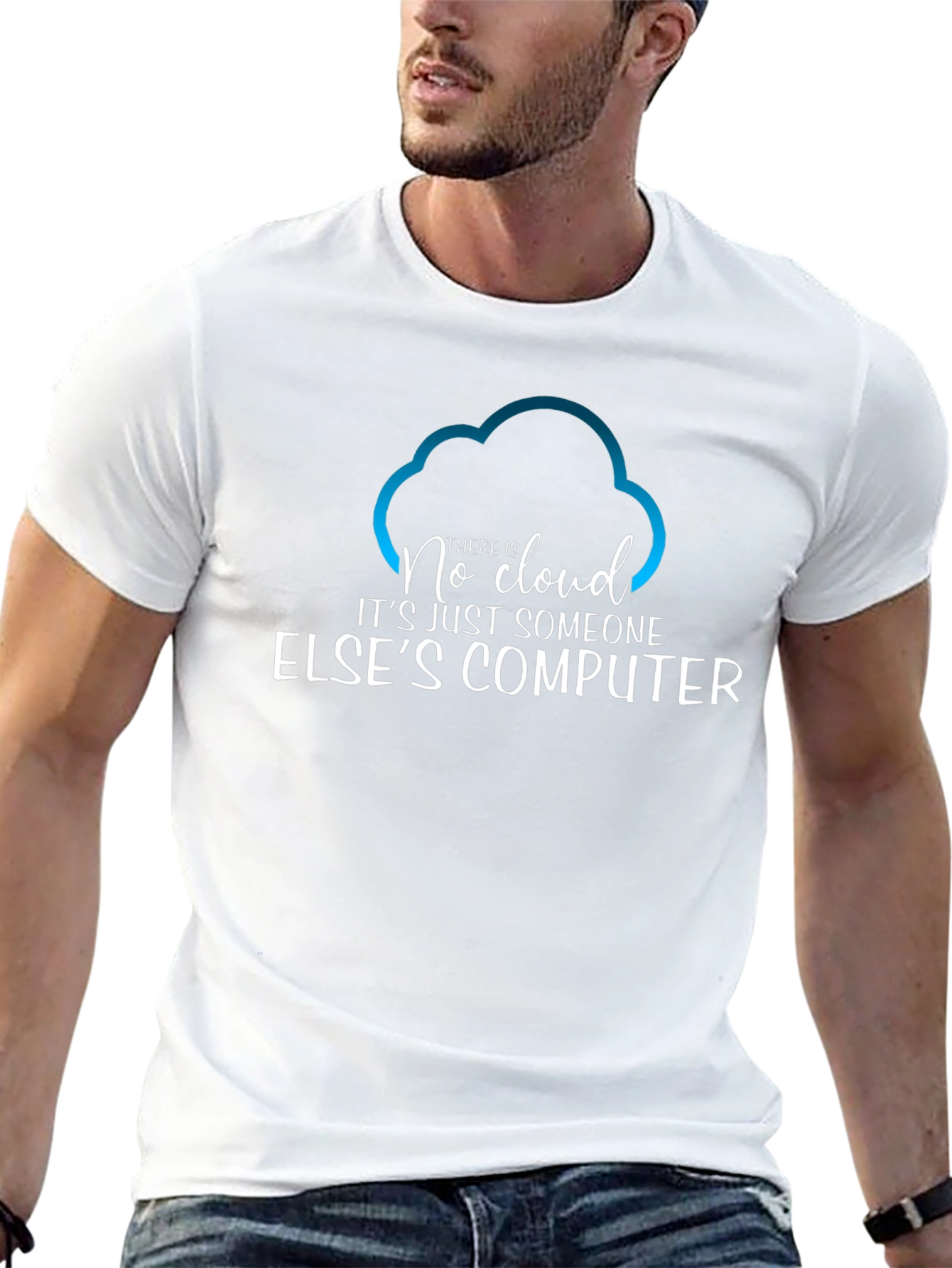 Camiseta Hombre No Cloud - Humor Informático