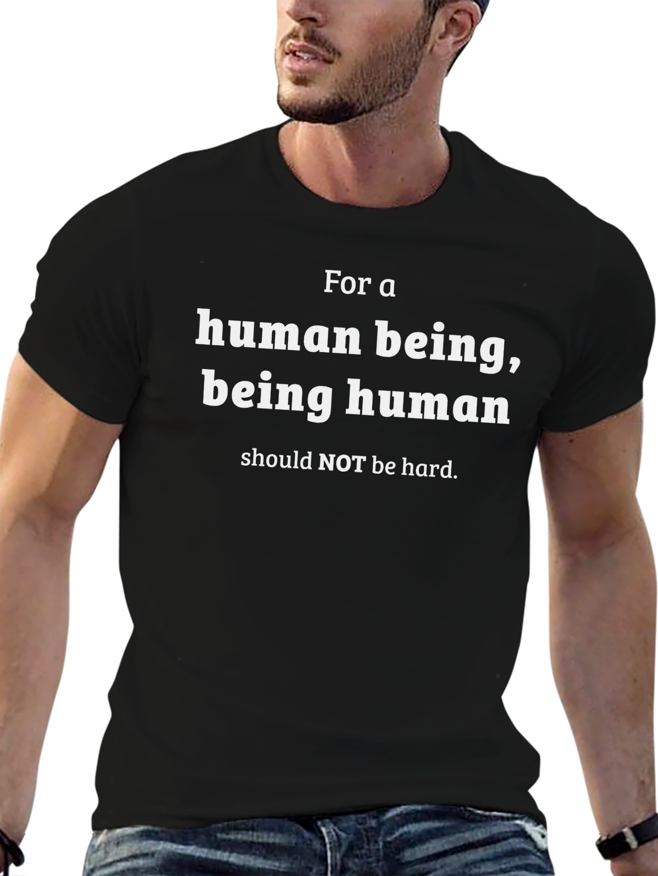 Camiseta Negra: Ser Humano No Debería Ser Difícil
