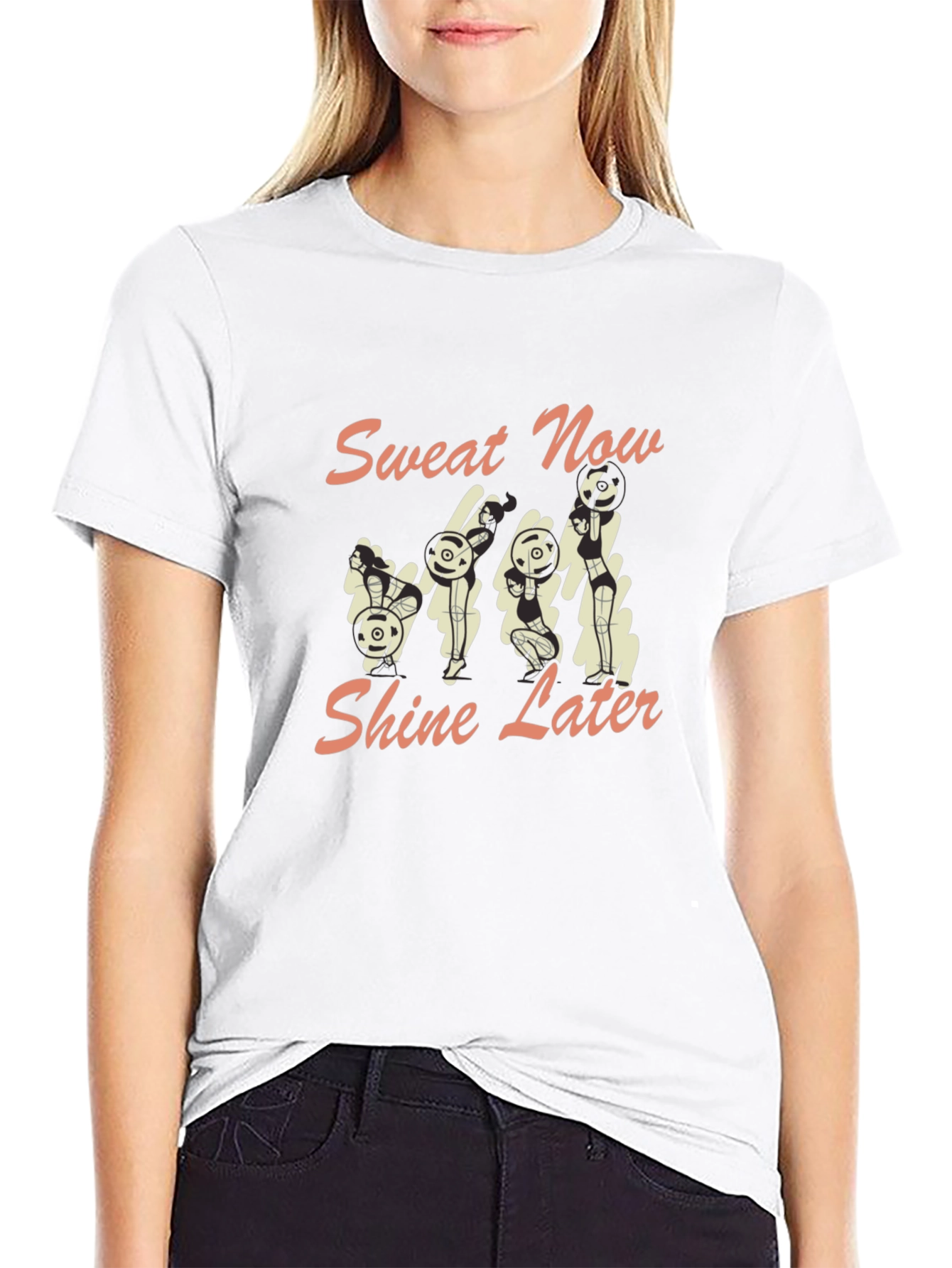 Camiseta Negra con Diseño de Conejos Fitness