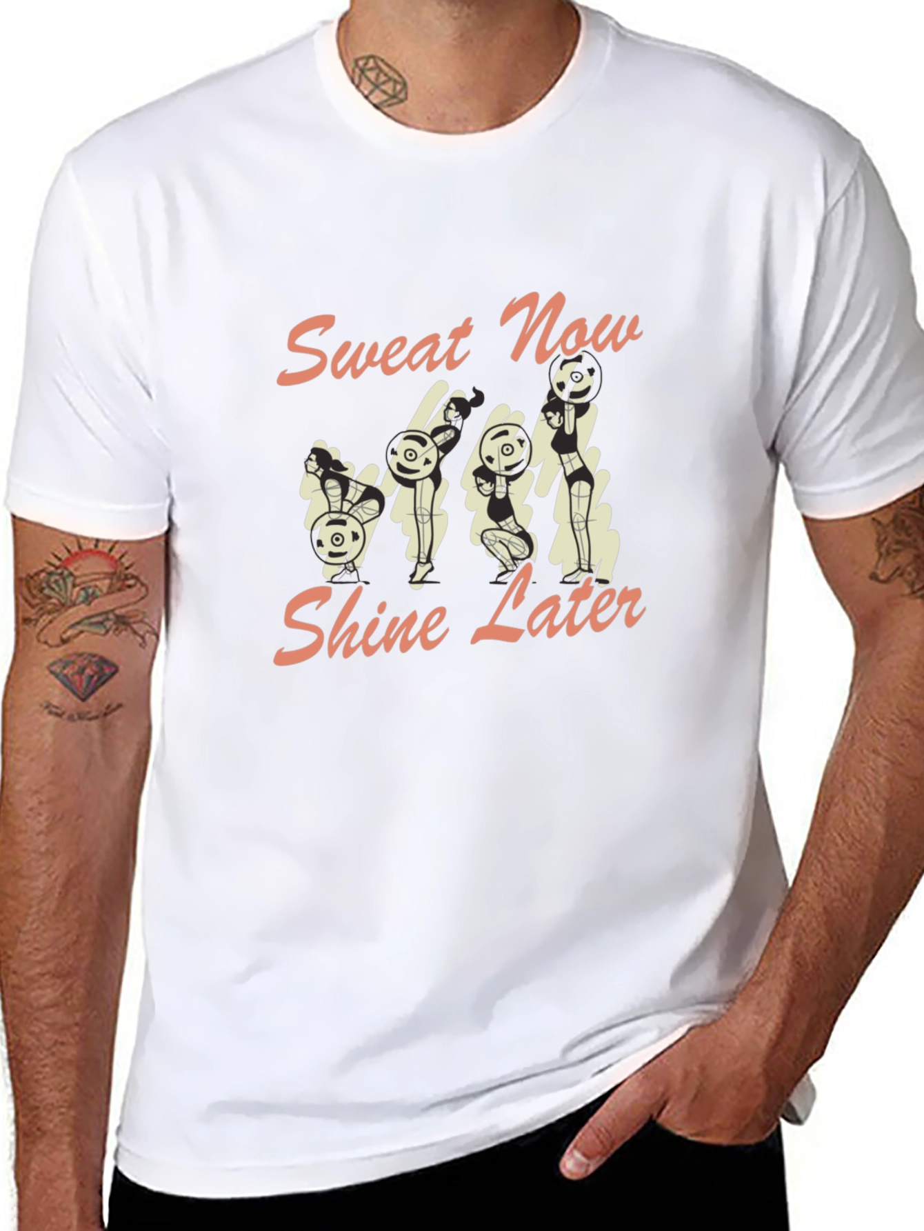 Camiseta Negra con Diseño de Conejos Fitness
