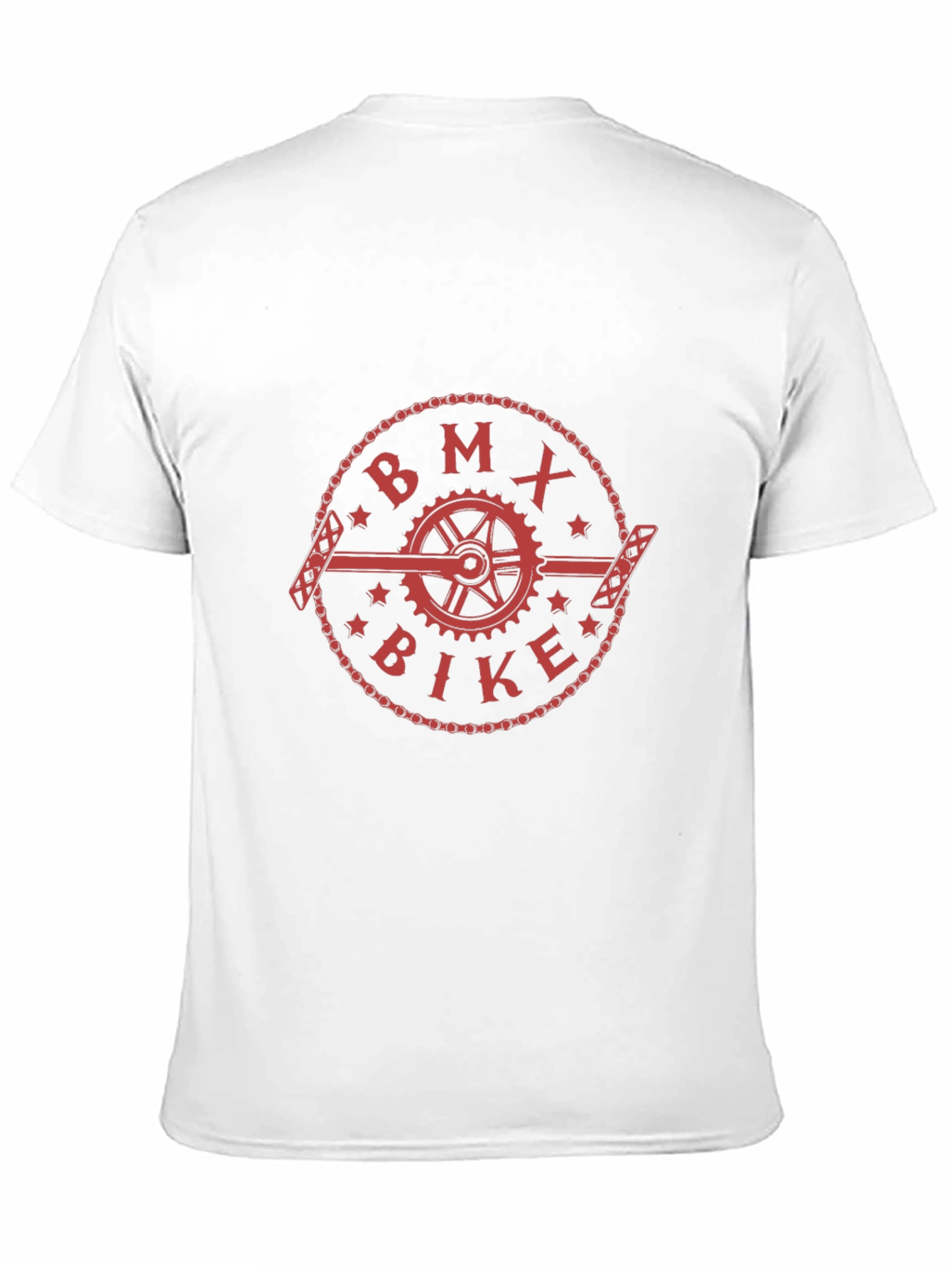 Camiseta Negra con Diseño BMX Bike Rojo