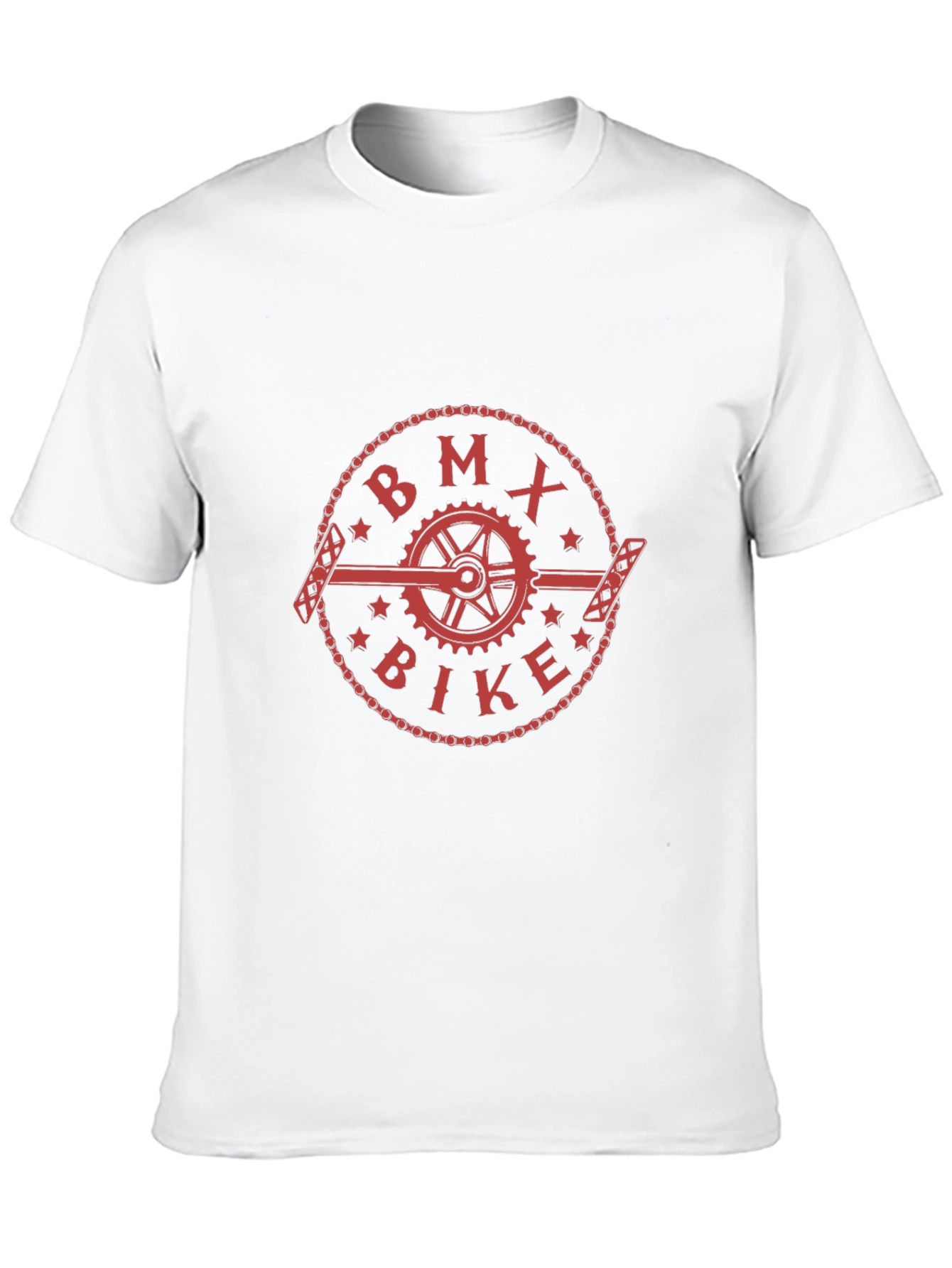 Camiseta Negra con Diseño BMX Bike Rojo