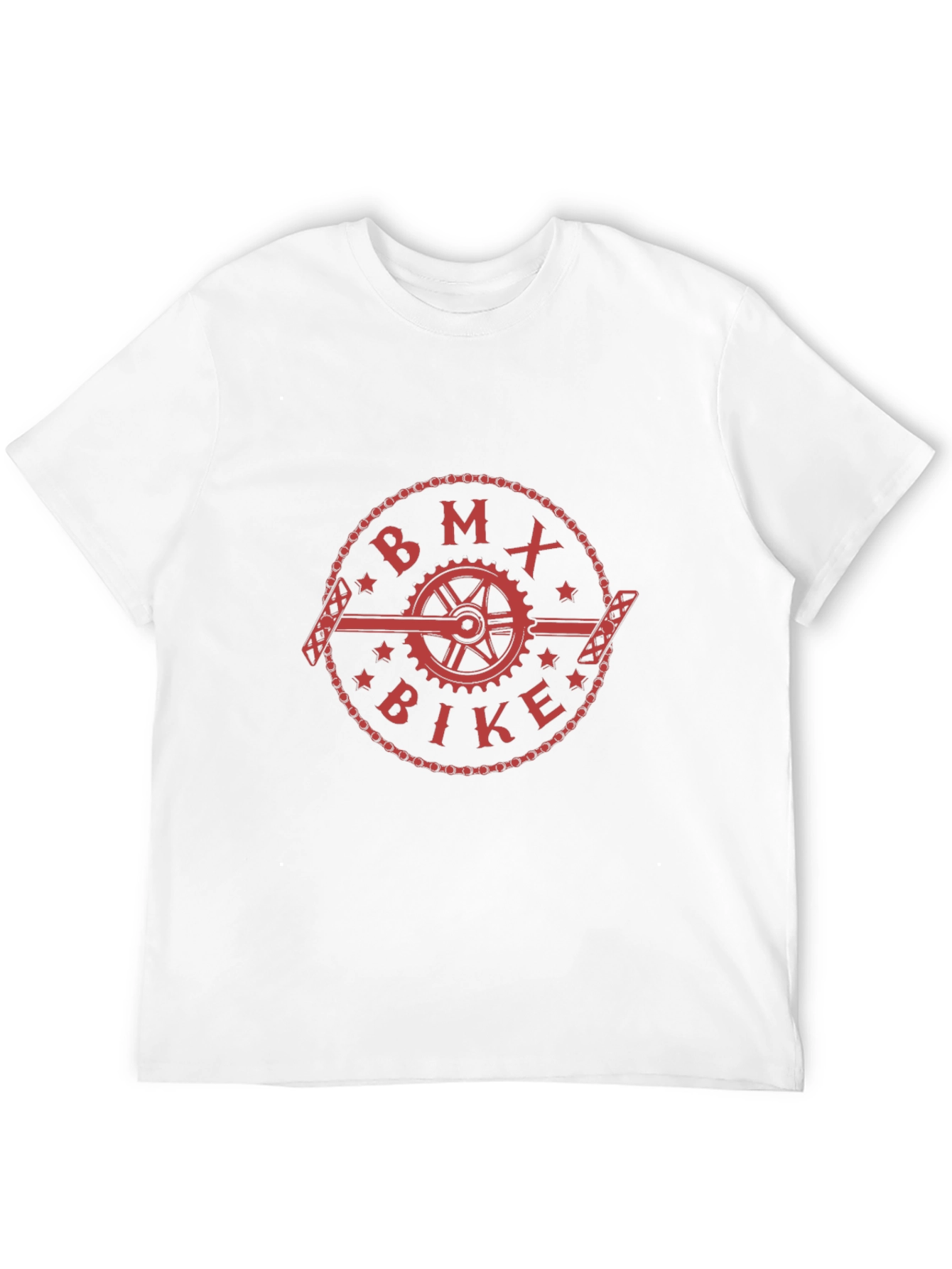 Camiseta Negra con Diseño BMX Bike Rojo