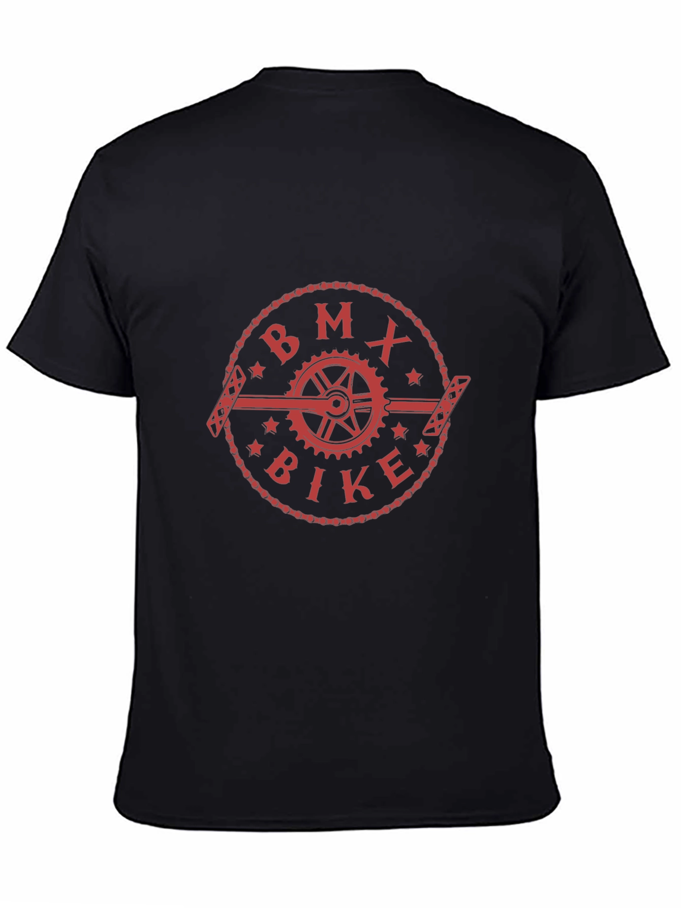 Camiseta Negra con Diseño BMX Bike Rojo