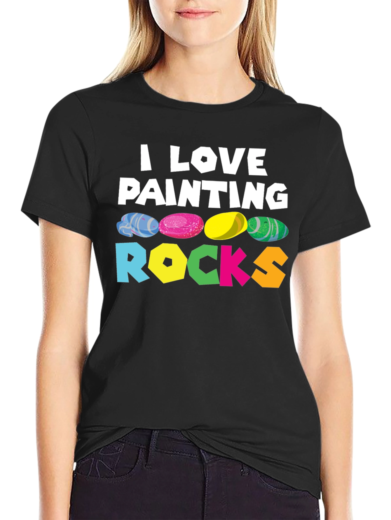 Camiseta Negra I Love Painting Rocks