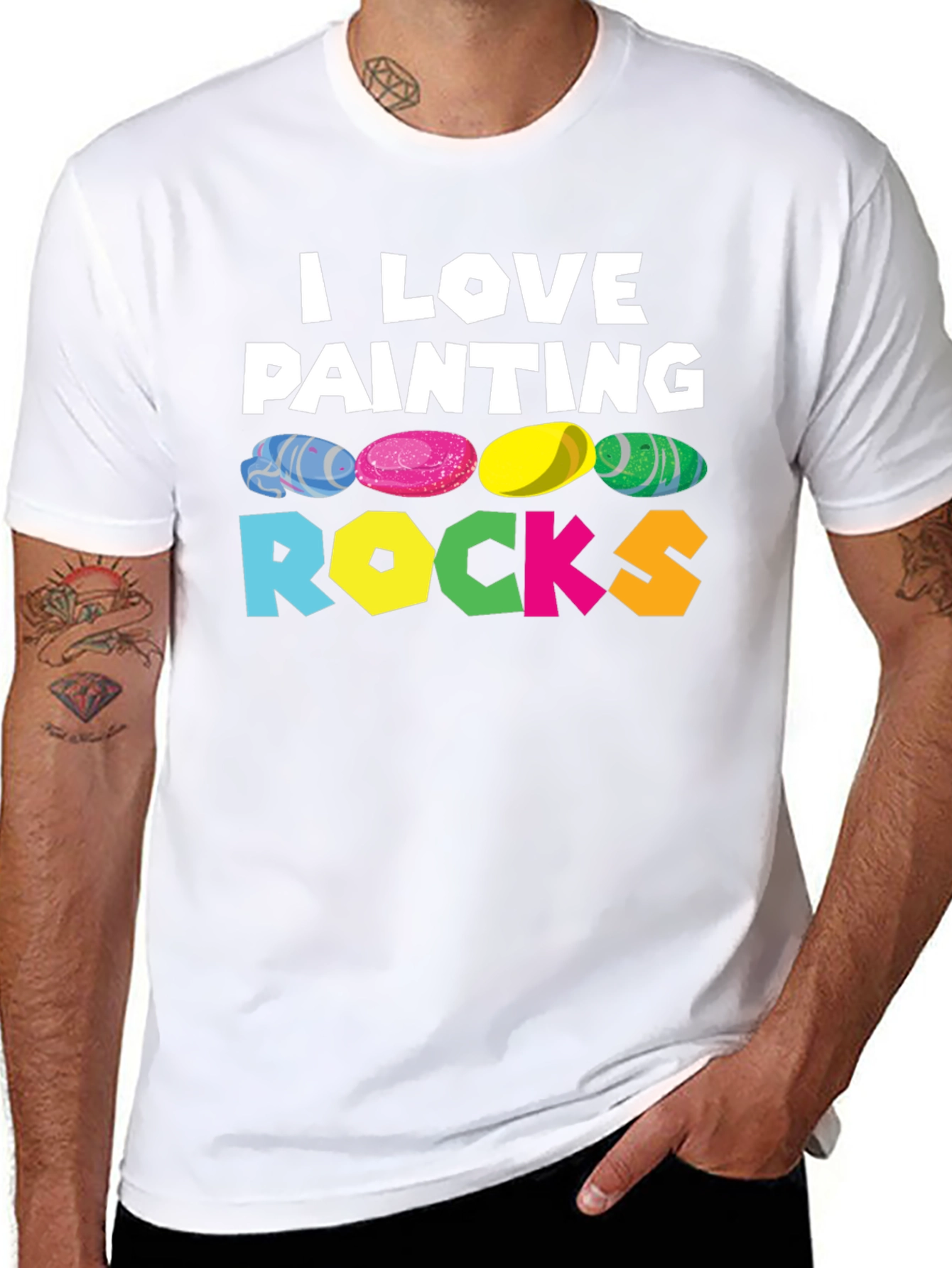 Camiseta Negra I Love Painting Rocks
