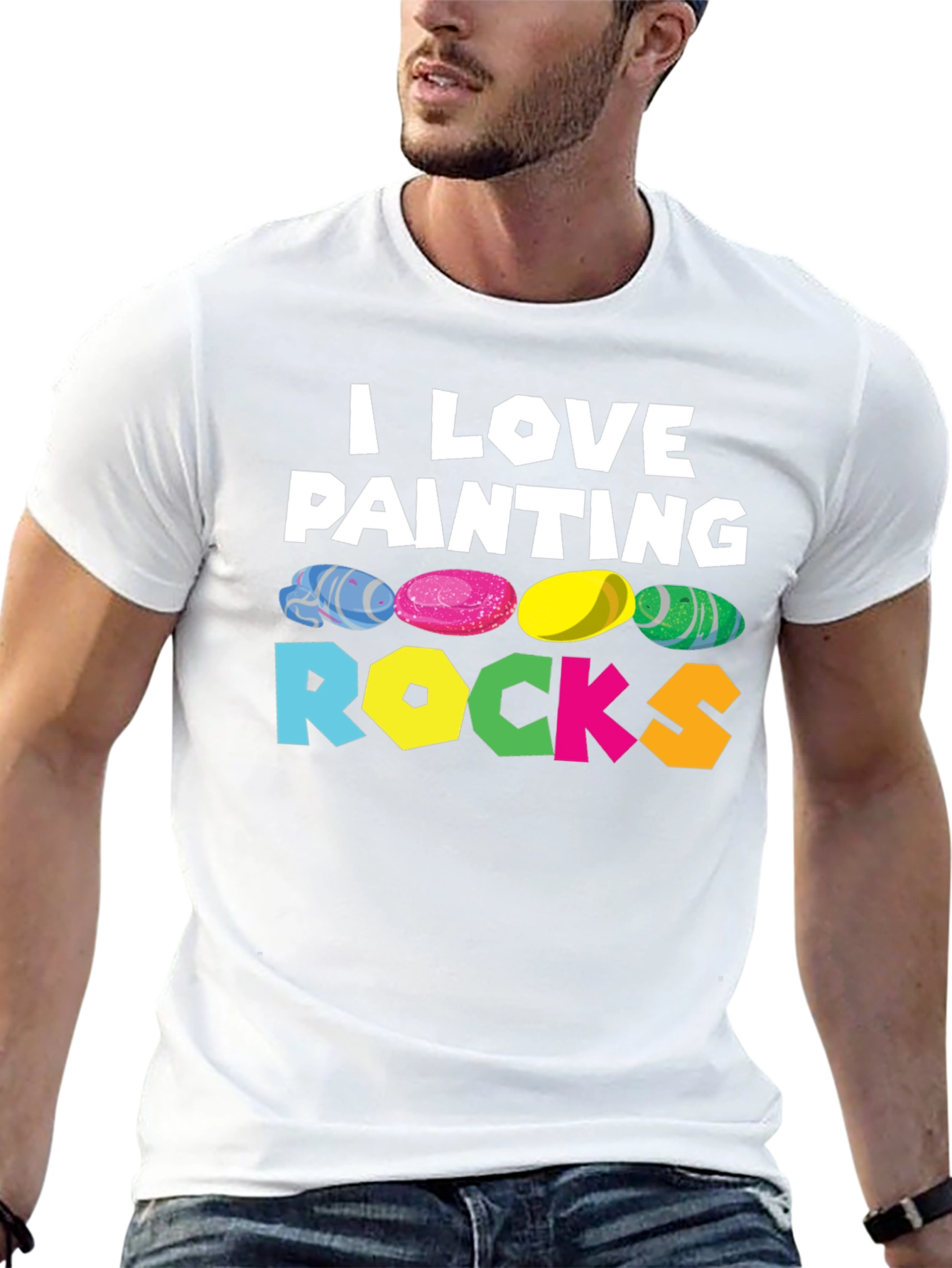 Camiseta Negra I Love Painting Rocks