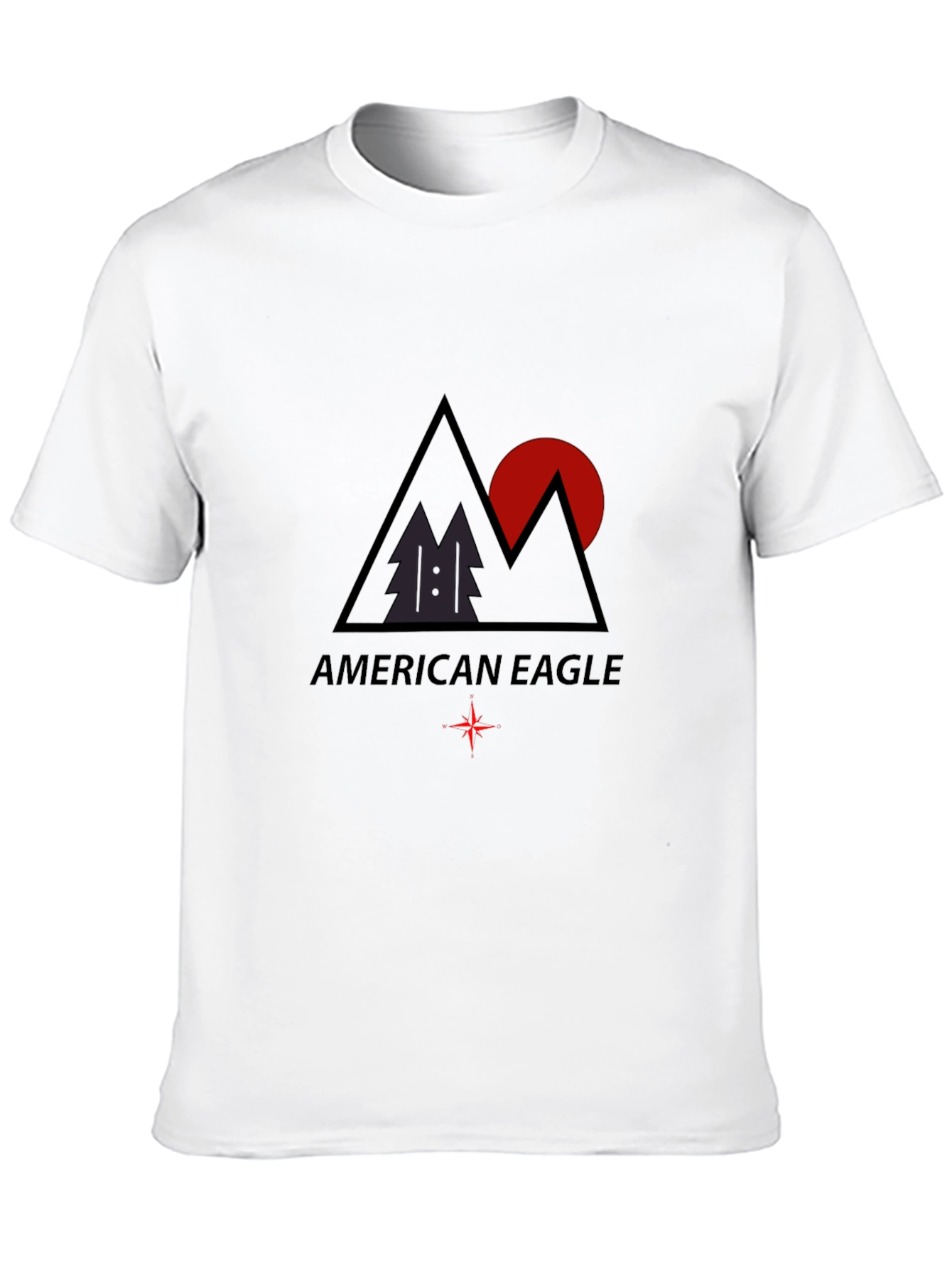 Camiseta Negra Hombre American Eagle Diseño Montaña