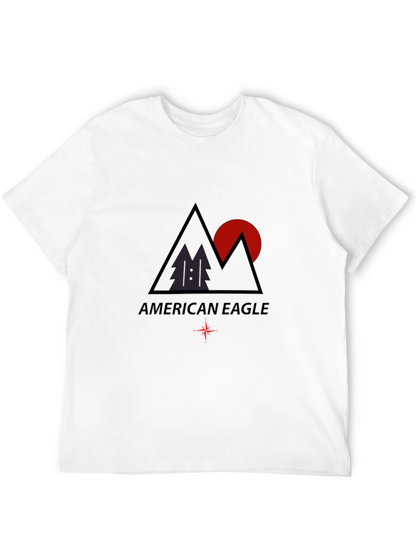 Camiseta Negra Hombre American Eagle Diseño Montaña