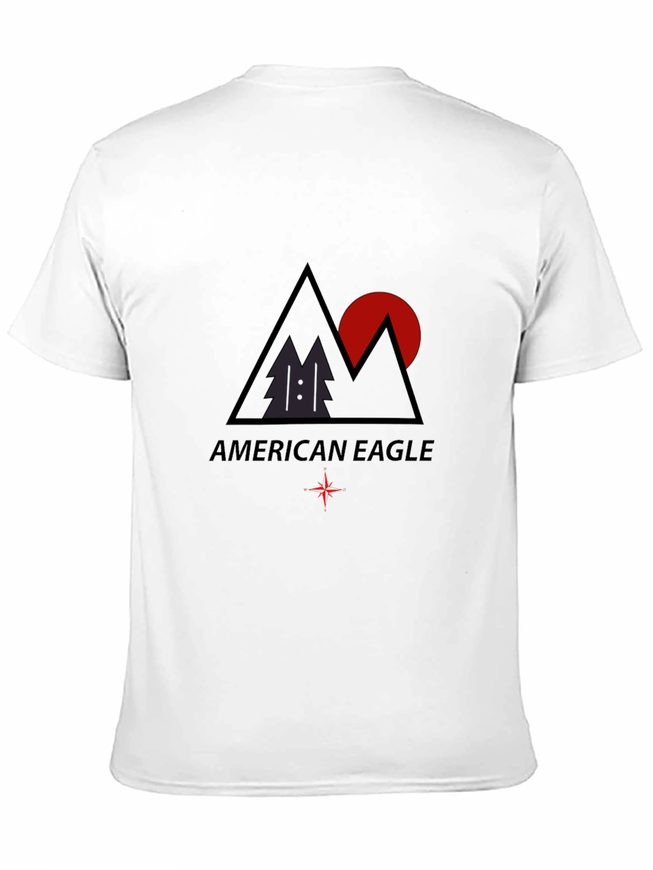 Camiseta Negra Hombre American Eagle Diseño Montaña