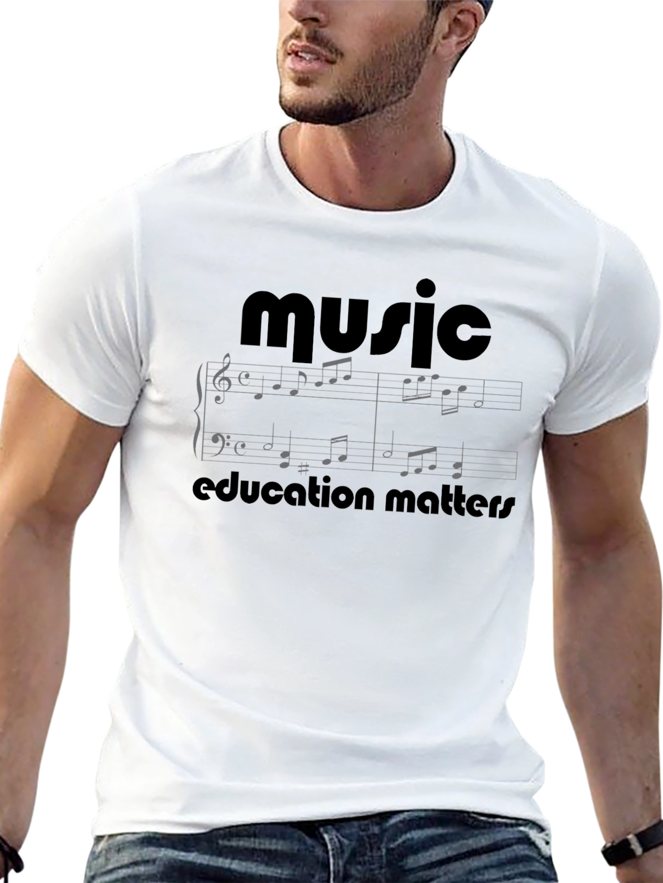 Camiseta Negra Música para Hombre