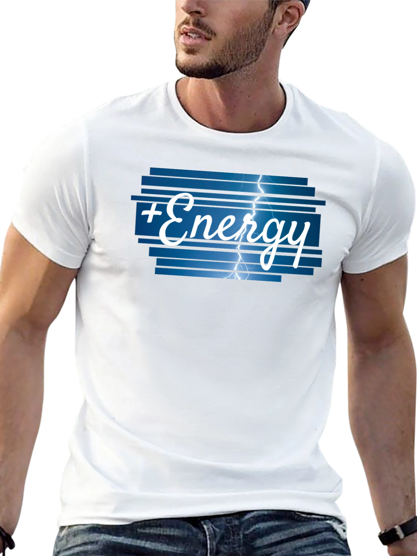 Camiseta Energía Positiva con Rayos - Diseño Único