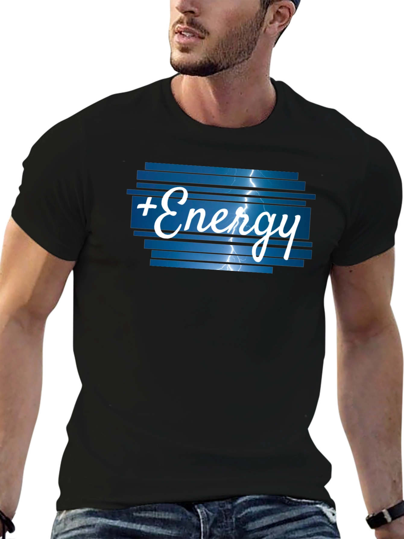 Camiseta Energía Positiva con Rayos - Diseño Único
