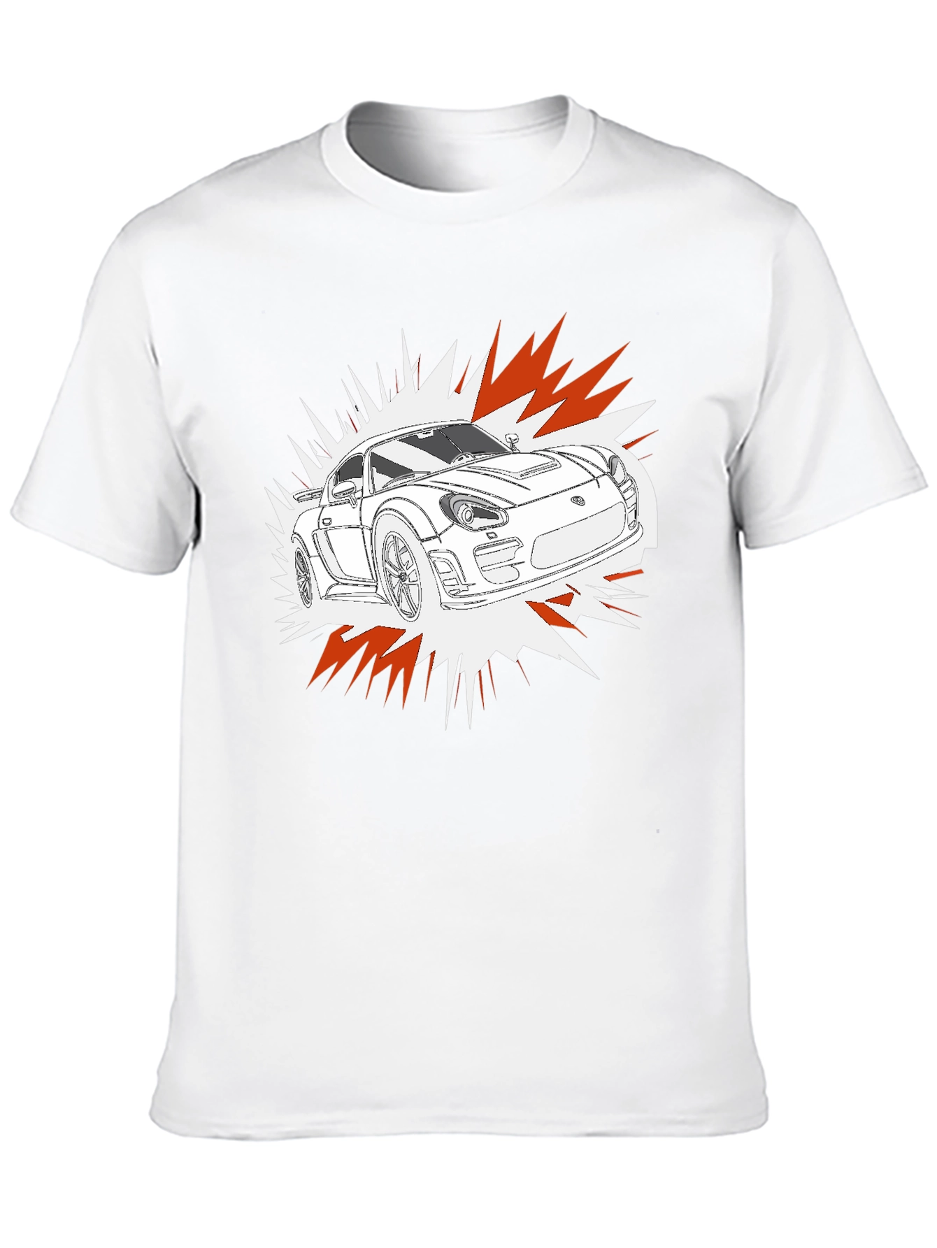 Camiseta Negra con Diseño de Coche Deportivo