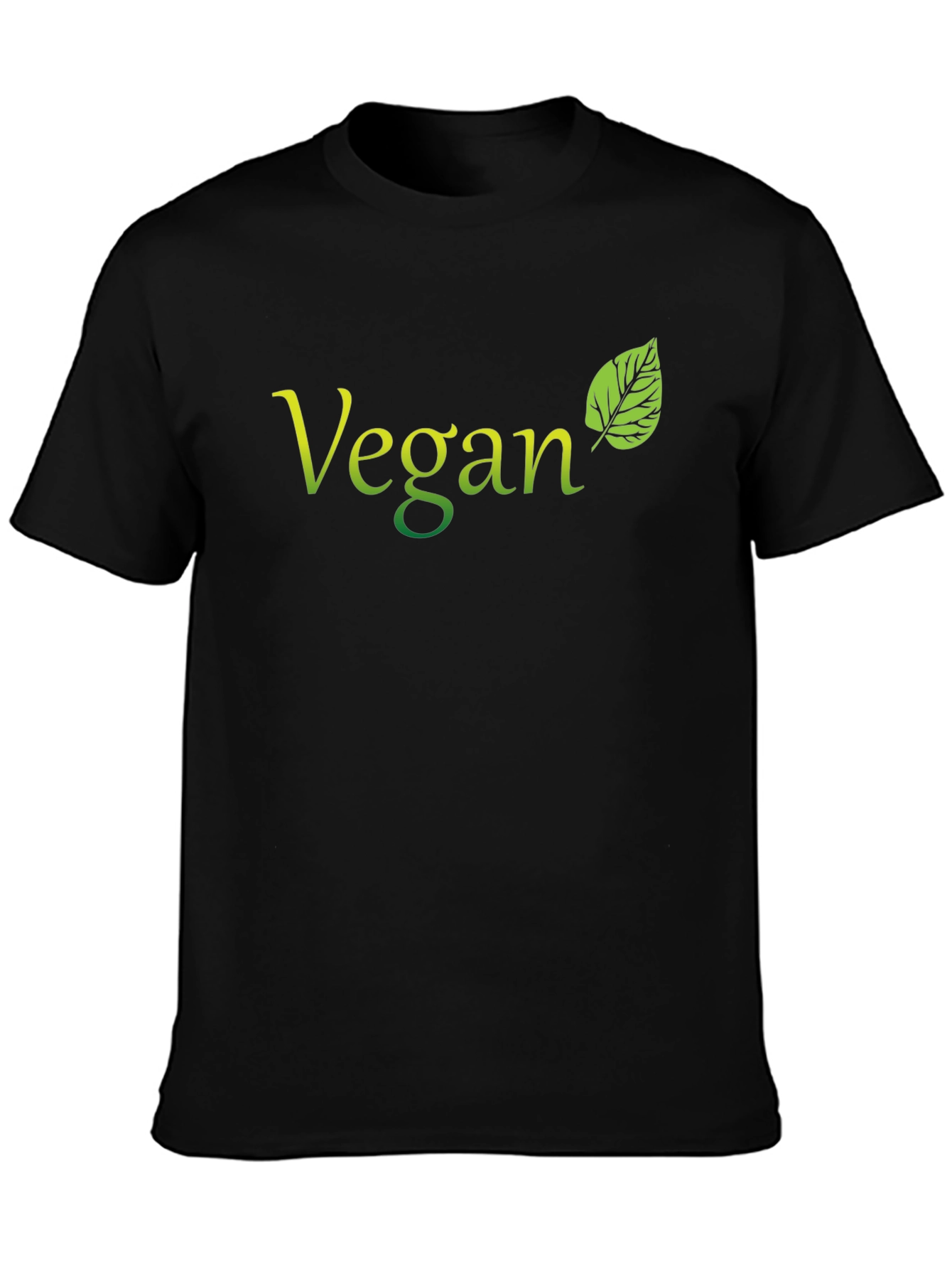 Camiseta Negra Vegana con Diseño de Hoja
