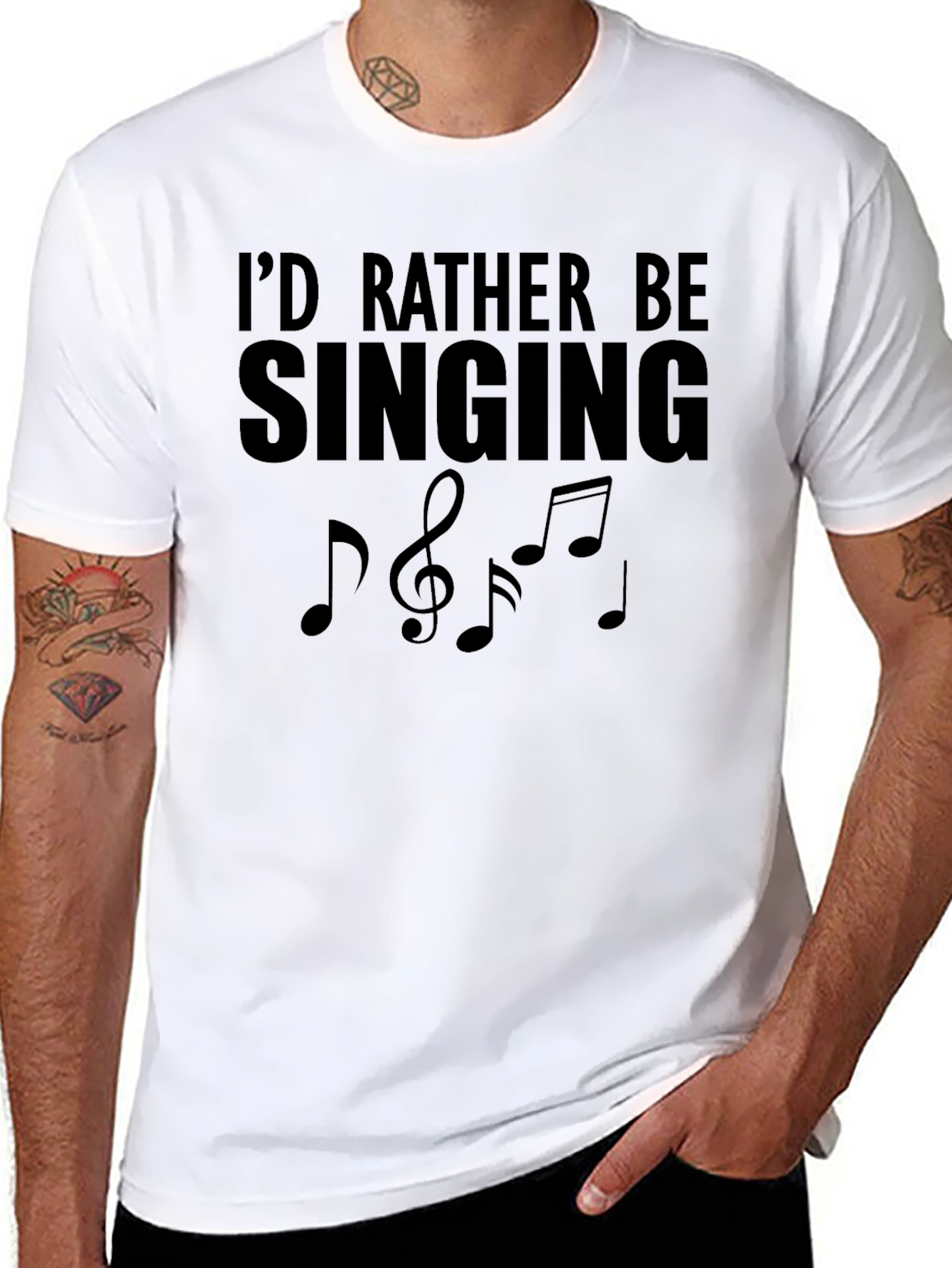 Camiseta Negra Id Rather Be Singing