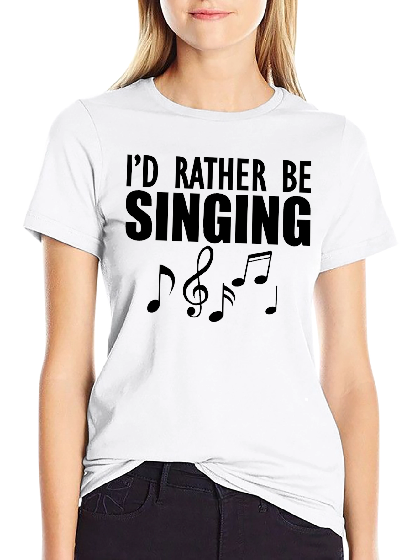 Camiseta Negra Id Rather Be Singing