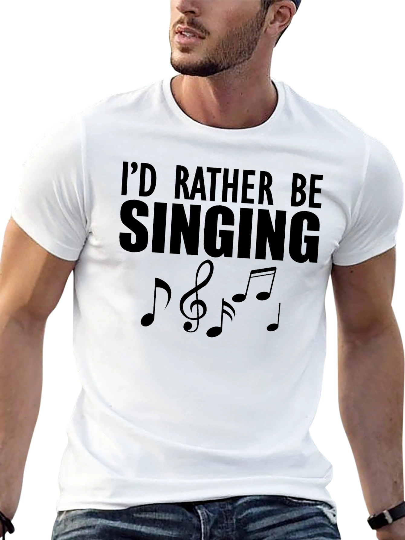 Camiseta Negra Id Rather Be Singing
