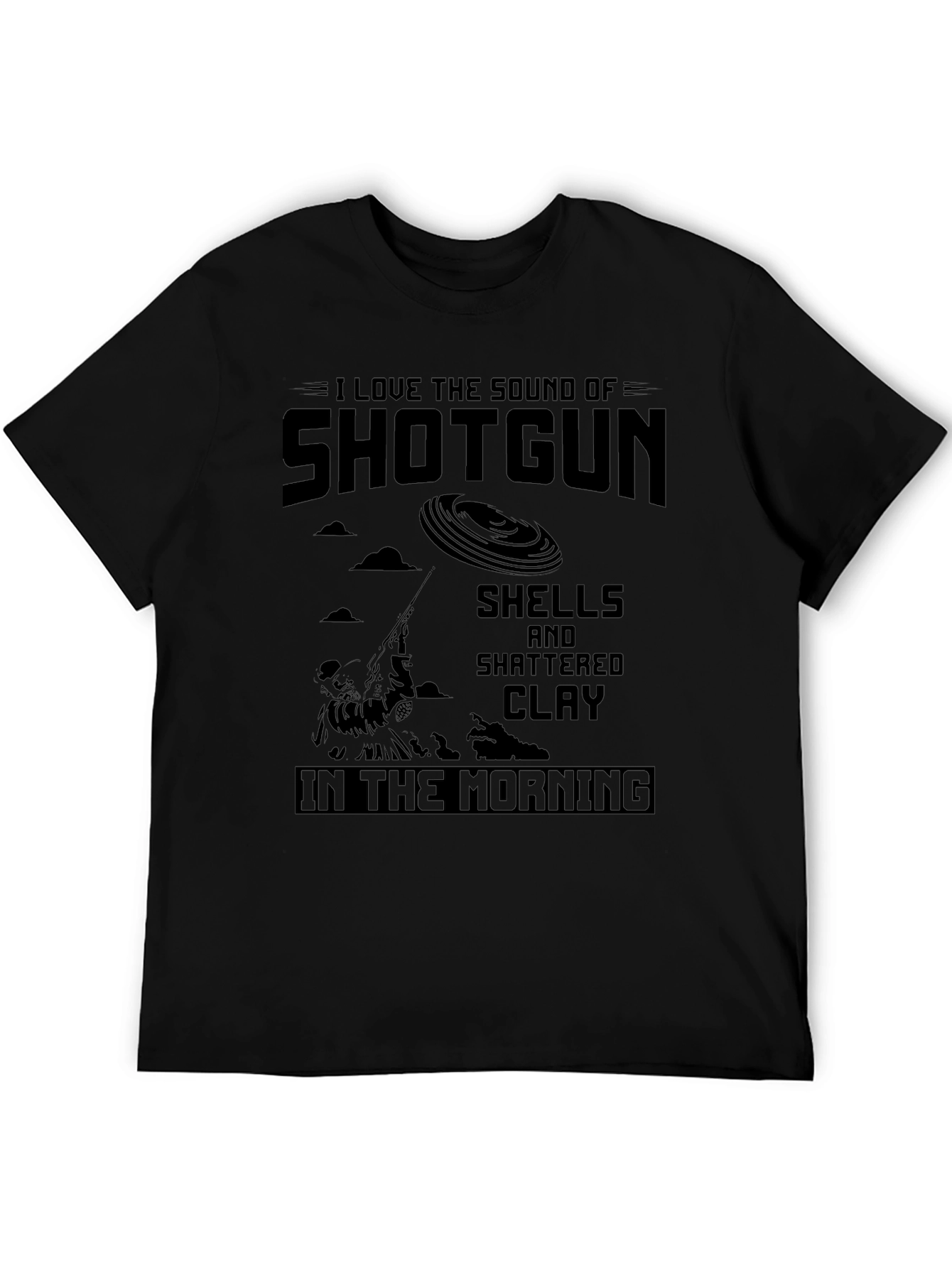 Camiseta Negra: Amo el Sonido de la Escopeta