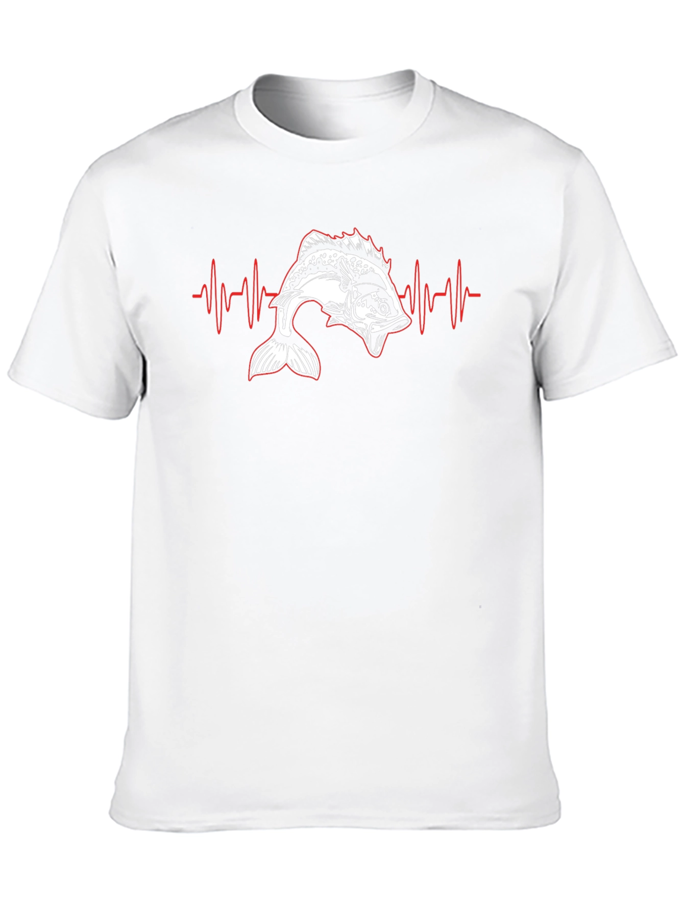 Camiseta Negra con Diseño de Latido de Pesca
