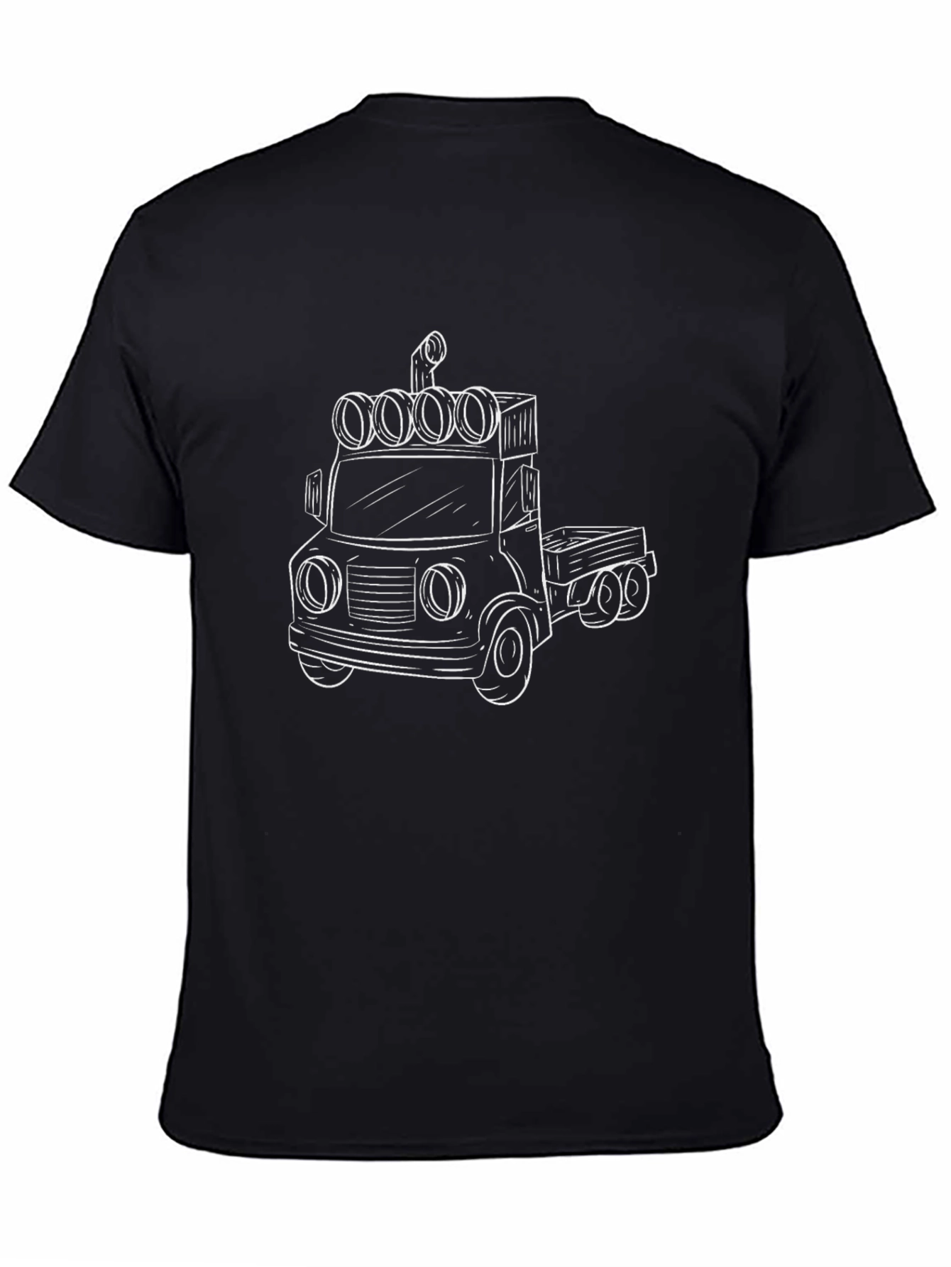 Camiseta Negra con Diseño de Camión para Hombre