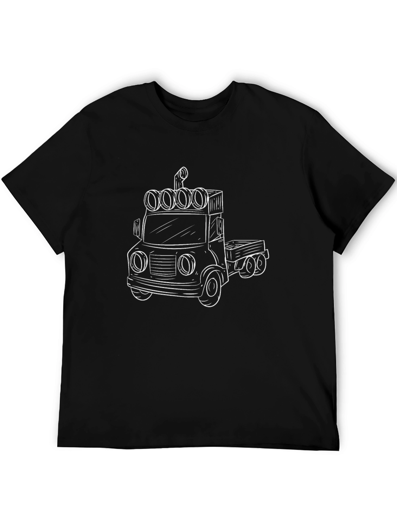 Camiseta Negra con Diseño de Camión para Hombre