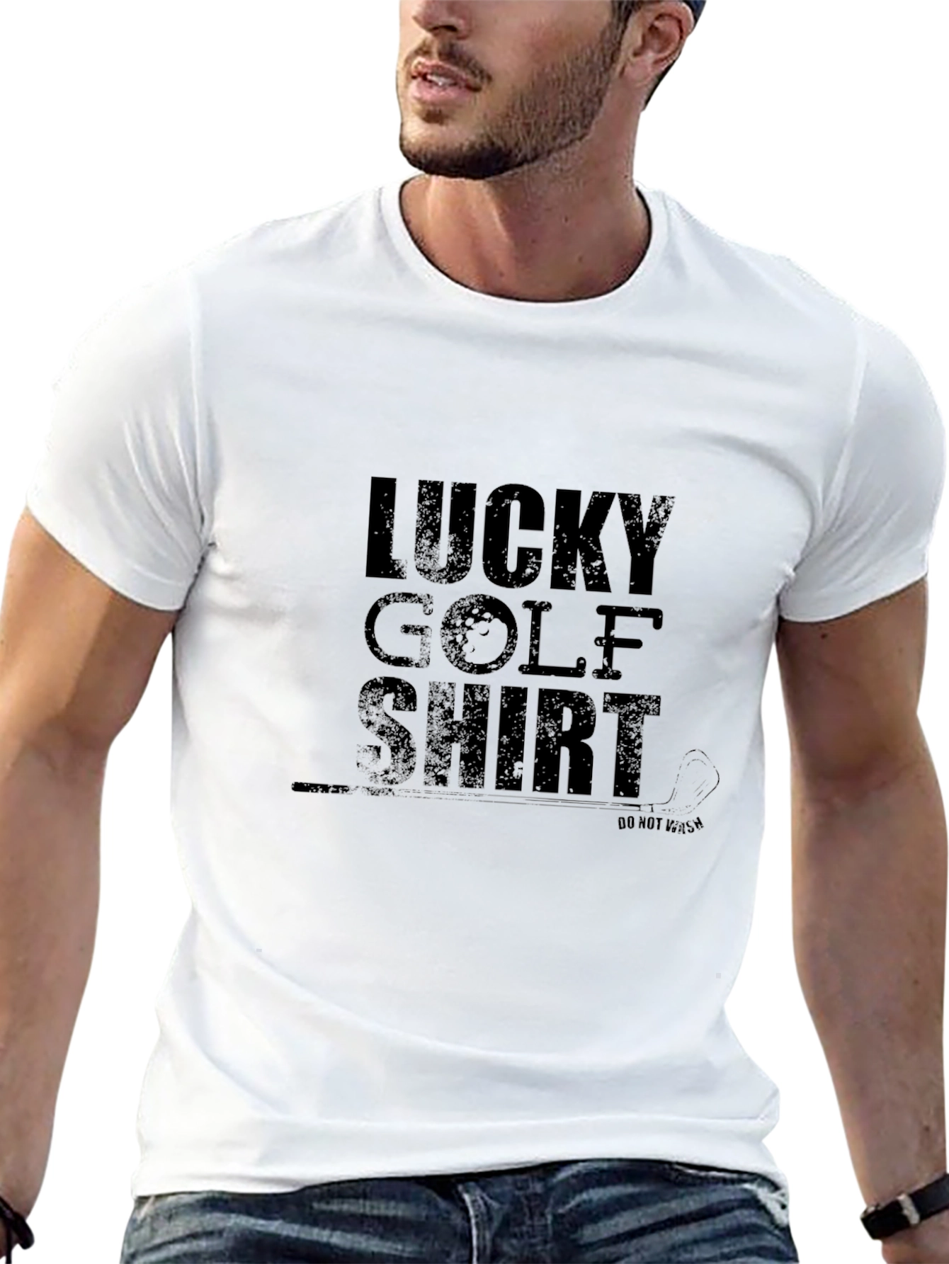 Camiseta Negra Lucky Golf Shirt para Hombre