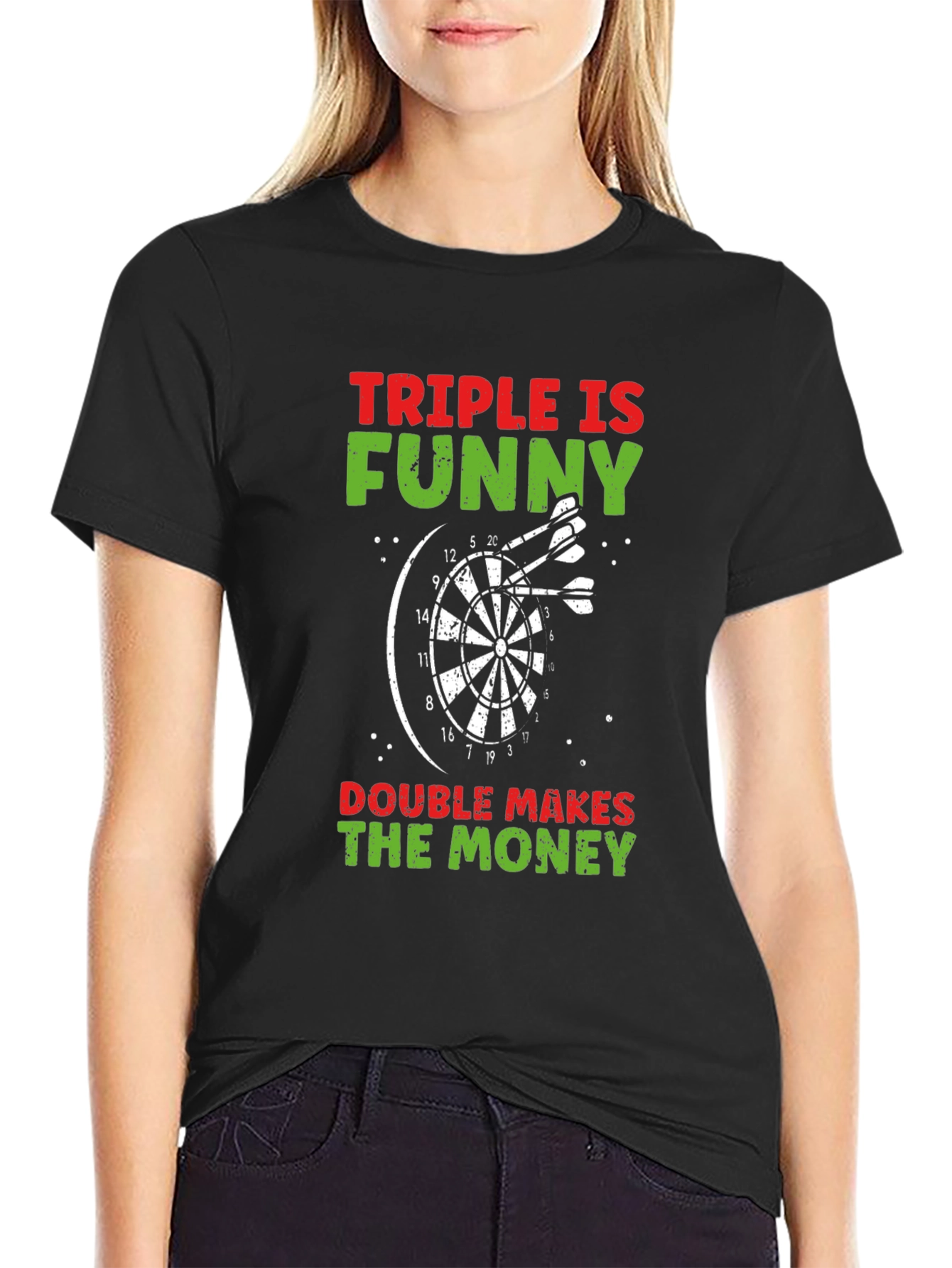 Camiseta Negra: Triple es Divertido Doble da Dinero