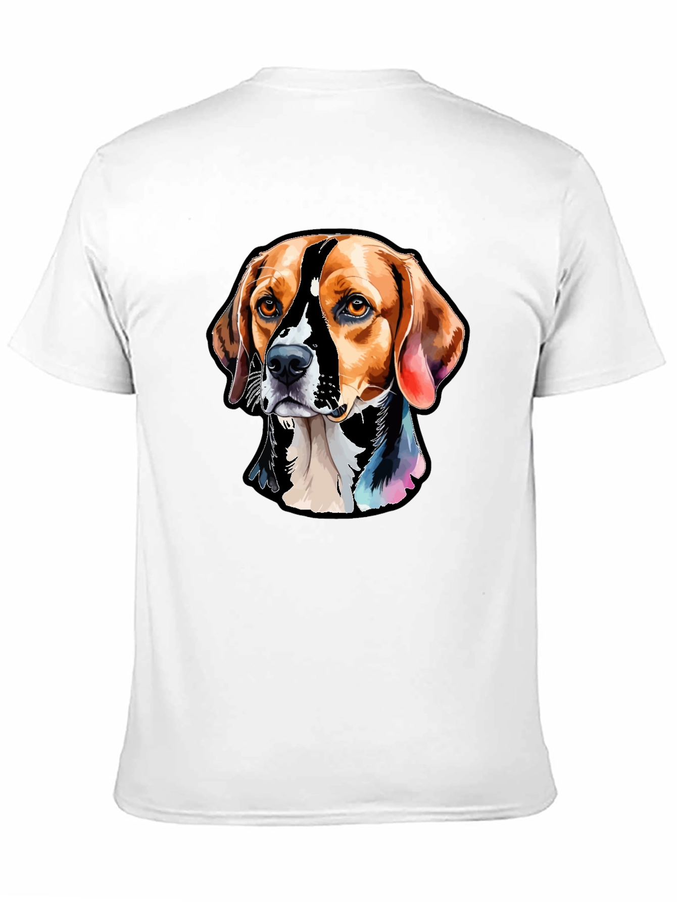 Camiseta Negra con Diseño de Perro Beagle Artístico