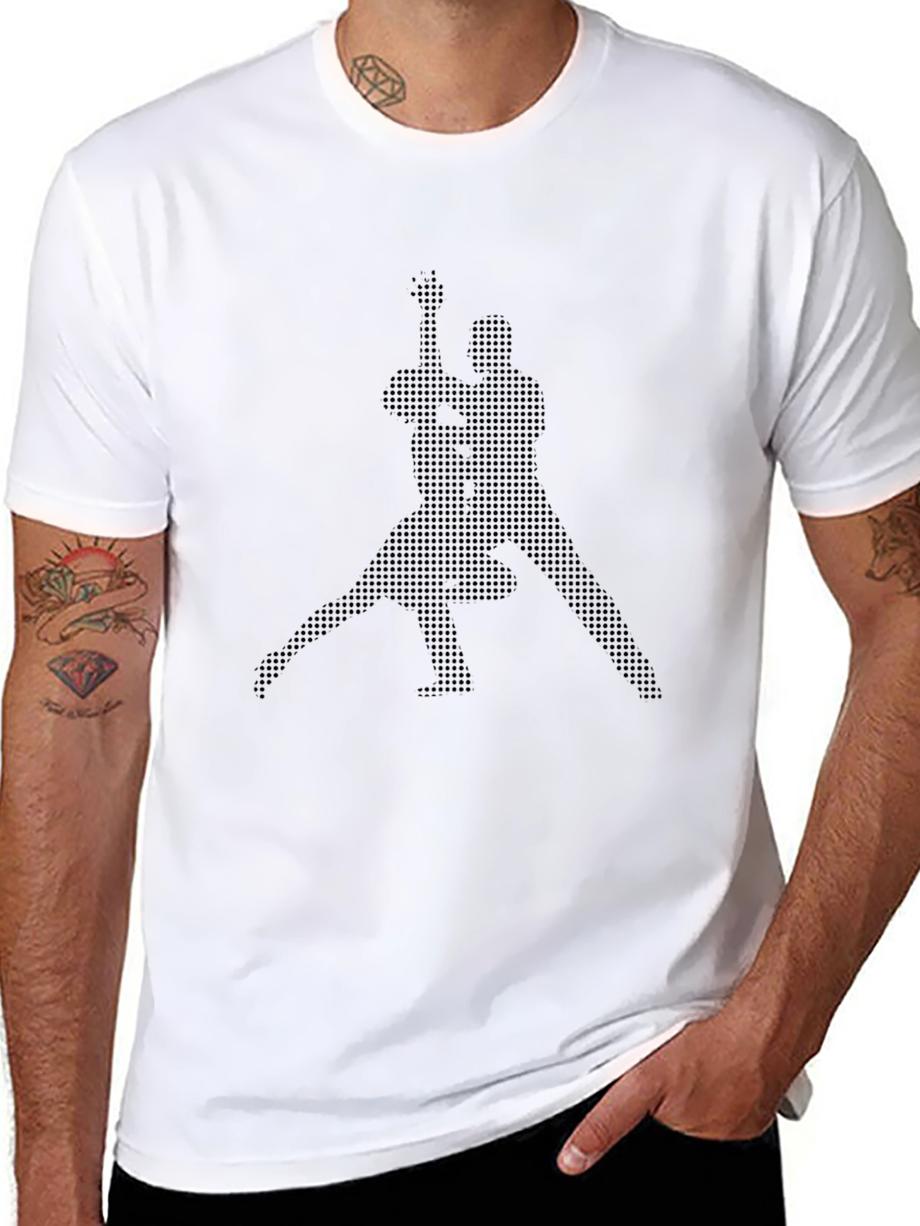 Camiseta Negra con Diseño de Guitarrista
