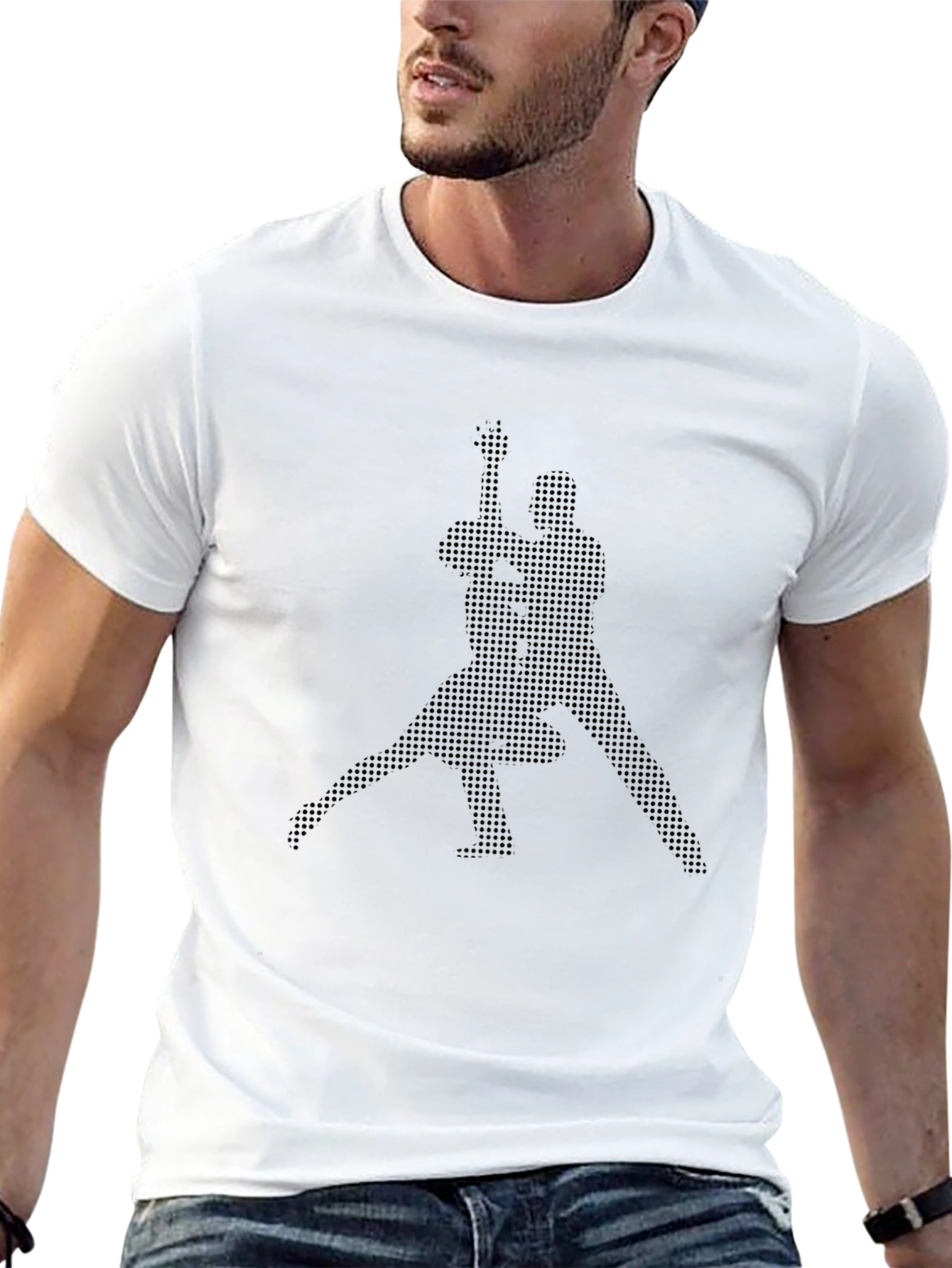 Camiseta Negra con Diseño de Guitarrista
