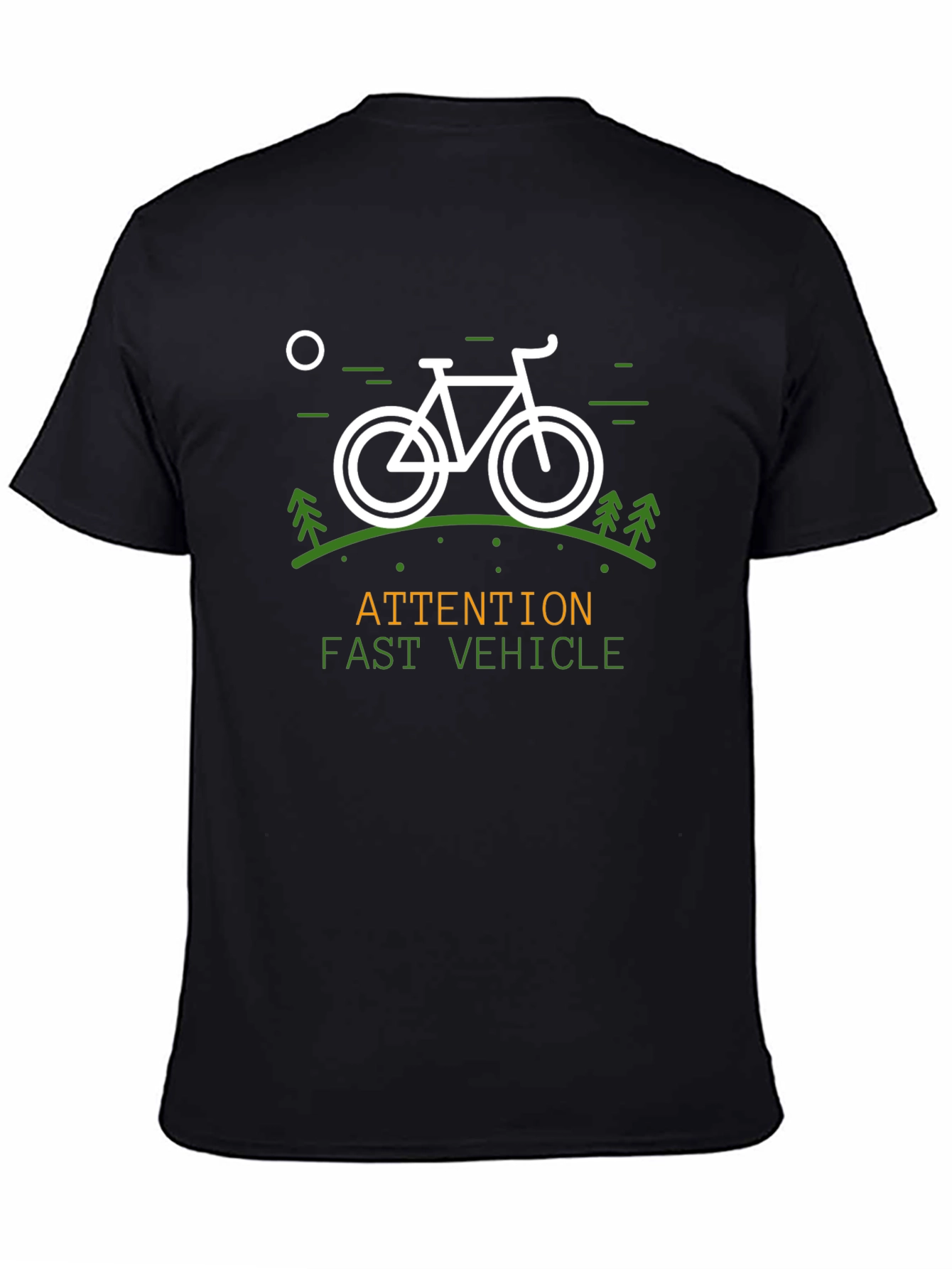 Camiseta Negra Atención Vehículo Rápido