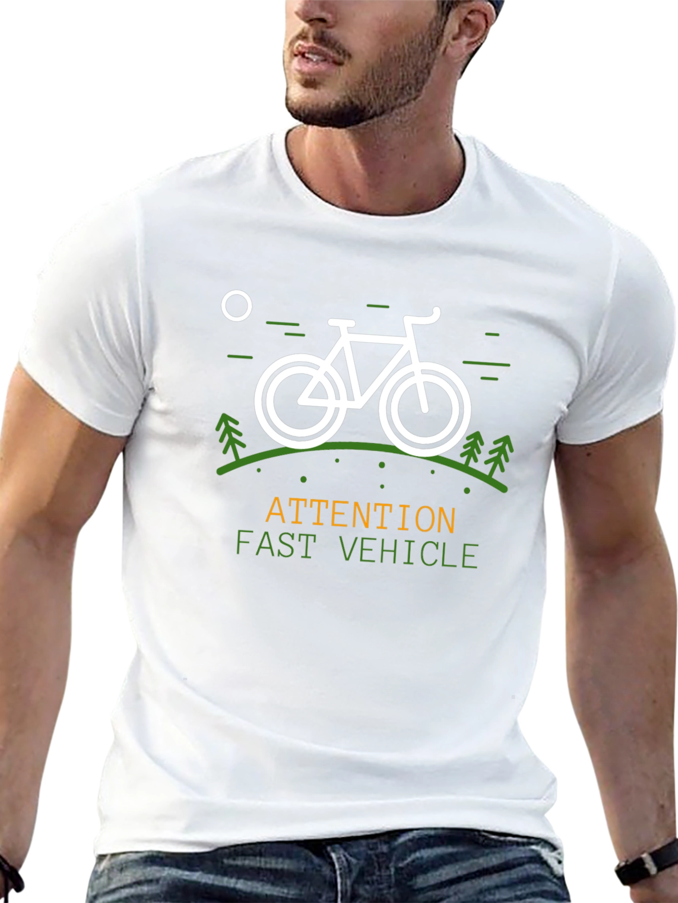 Camiseta Negra Atención Vehículo Rápido